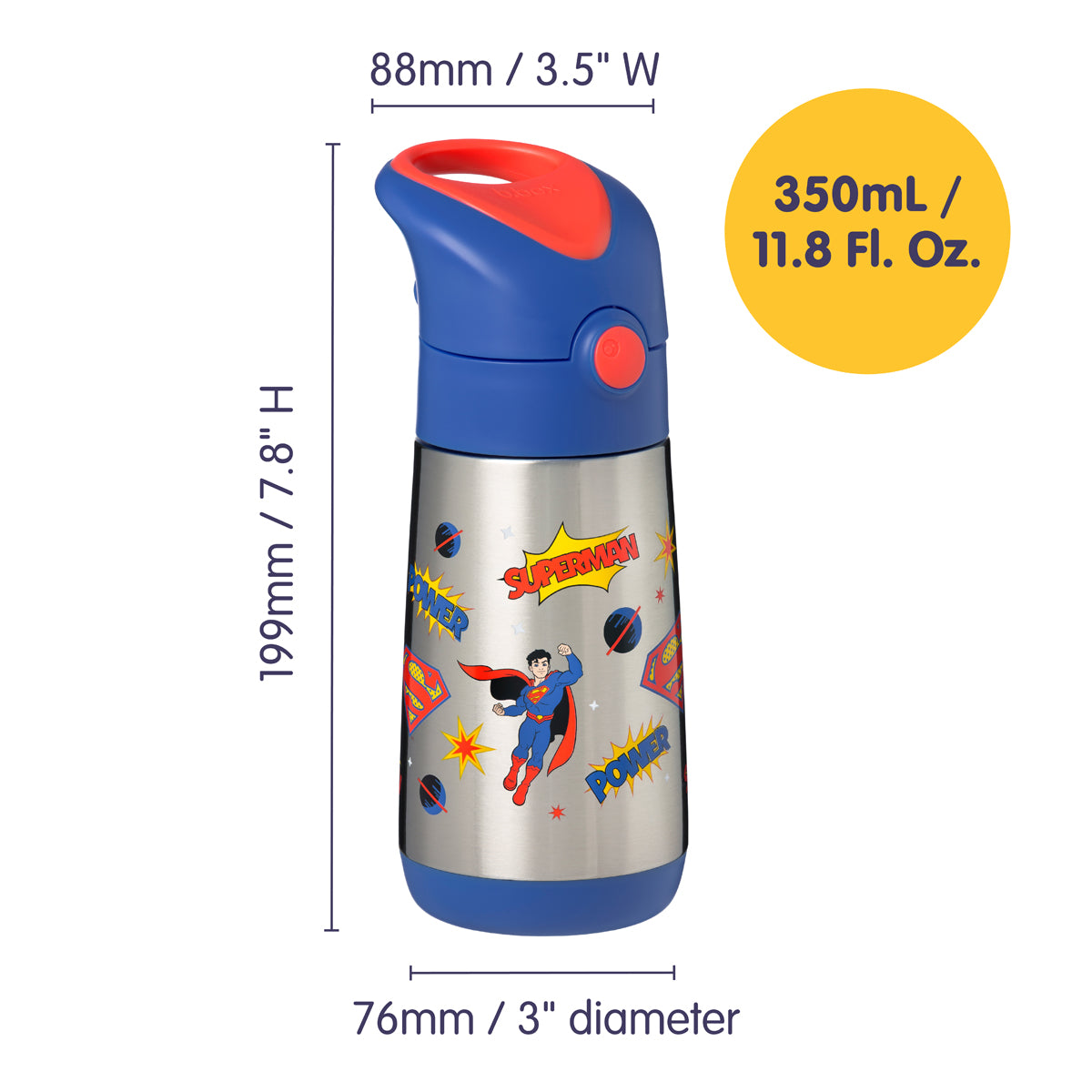 b-box-insulated-trinkflasche-350-ml-superman-edelstahl image 8