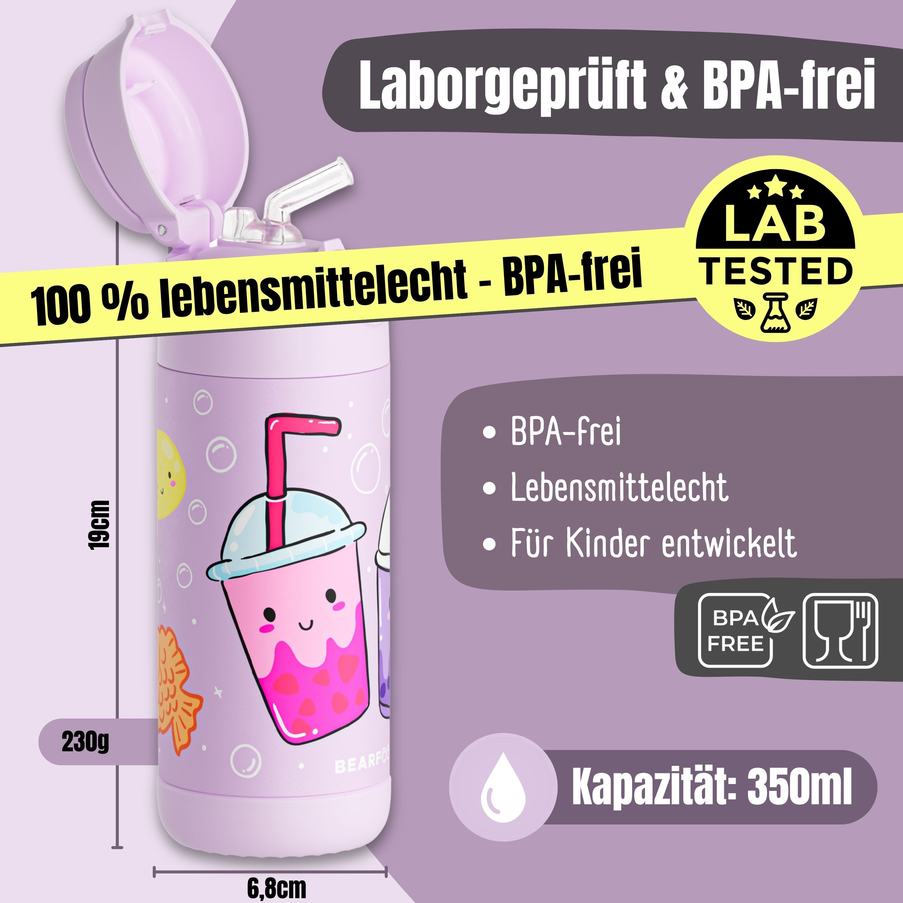bearfoot-bubbletea-isolierflasche-350-ml-lila-edelstahl image 5