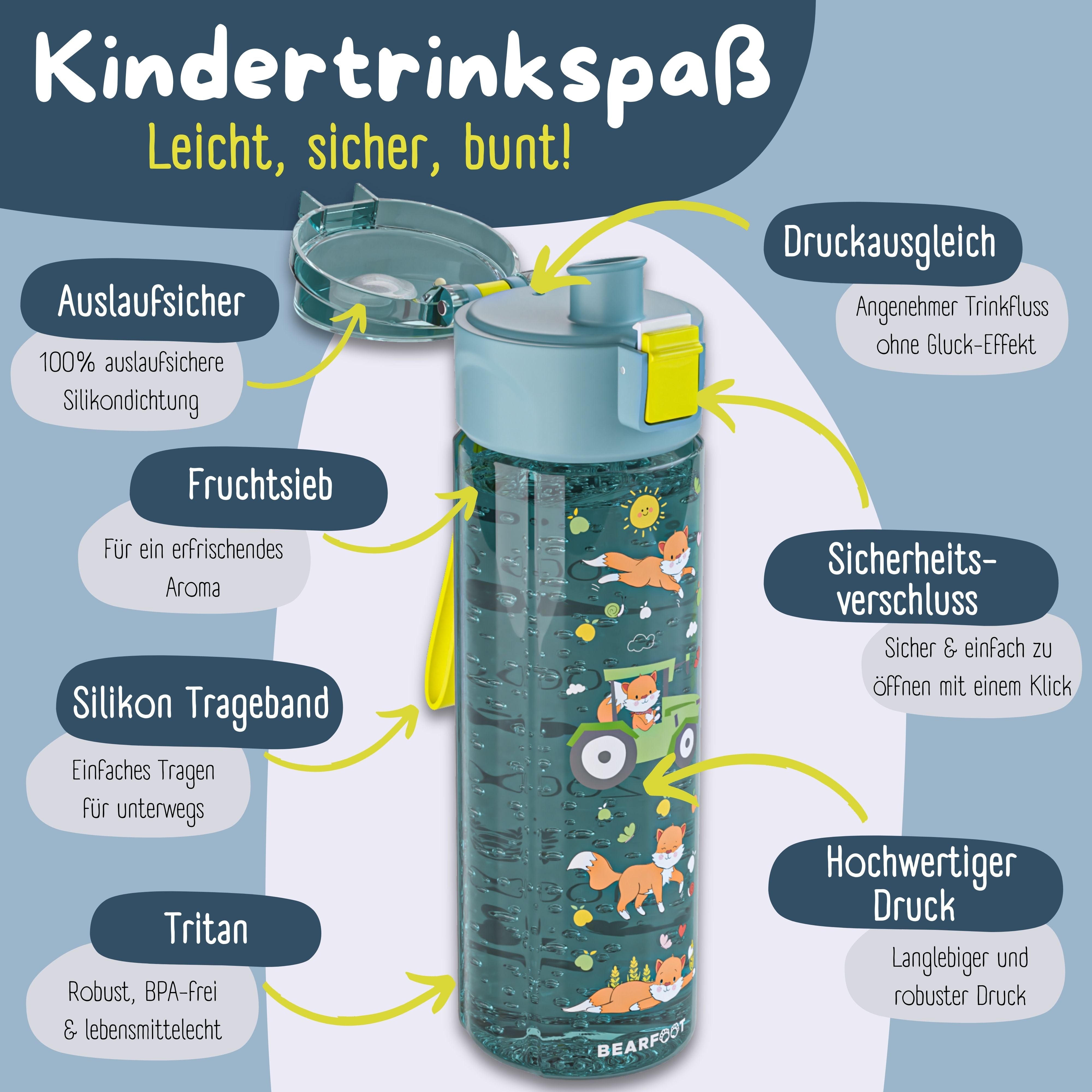 bearfoot-trinkflaschen-500ml-trinkflasche-traktor-blau-bpa-frei image 6