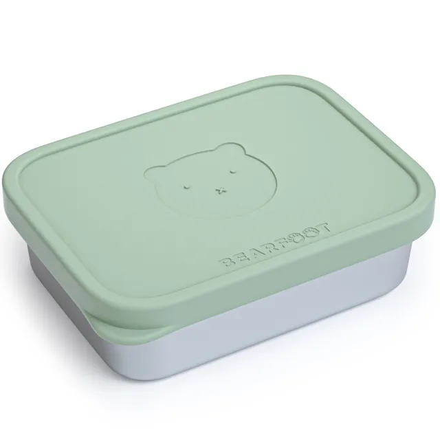 bearfoot-brotdose-edelstahl-kinder-salbei-silikon-700ml-bento image 1