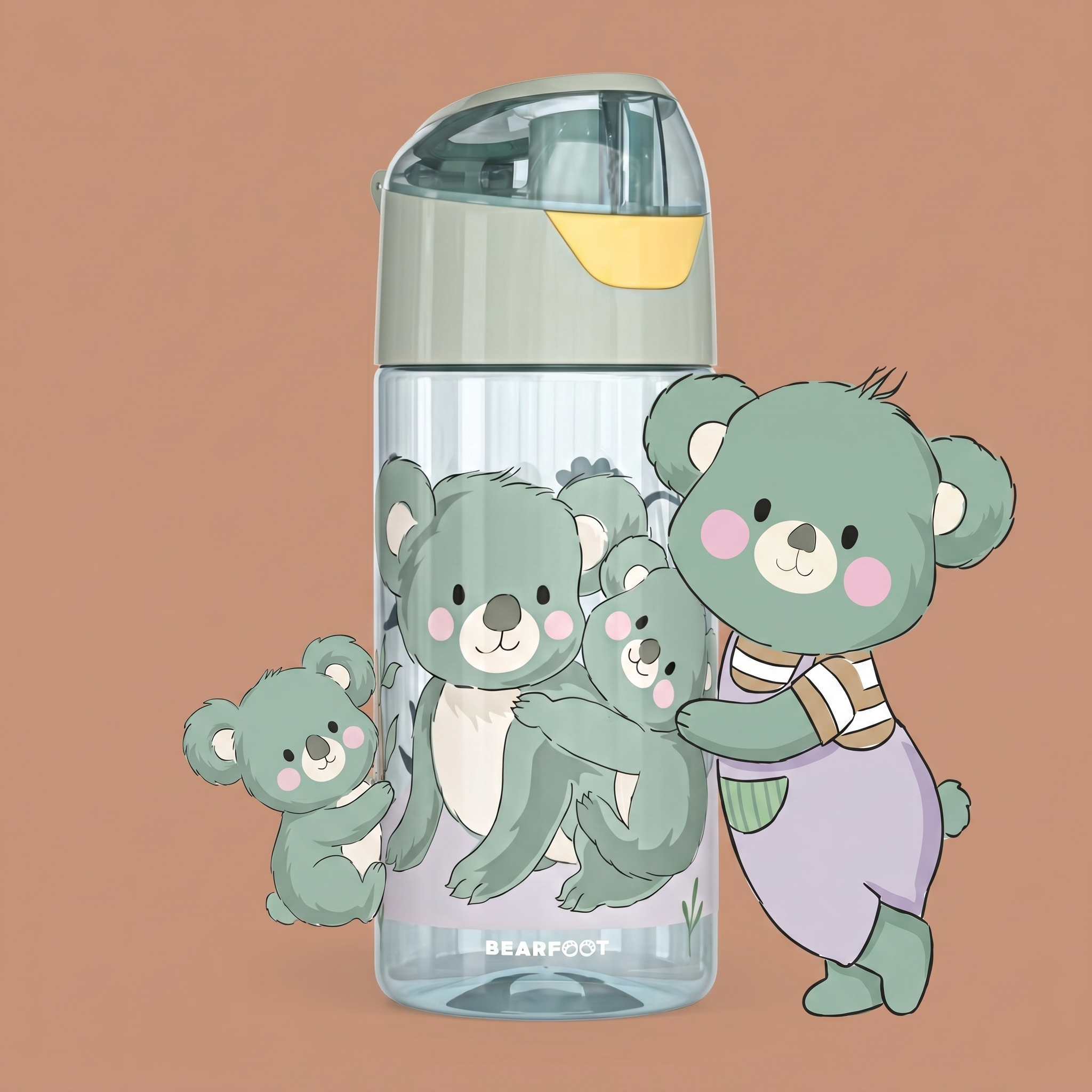 bearfoot-trinkflaschen-koala-trinkflasche-450-ml-sage image 1