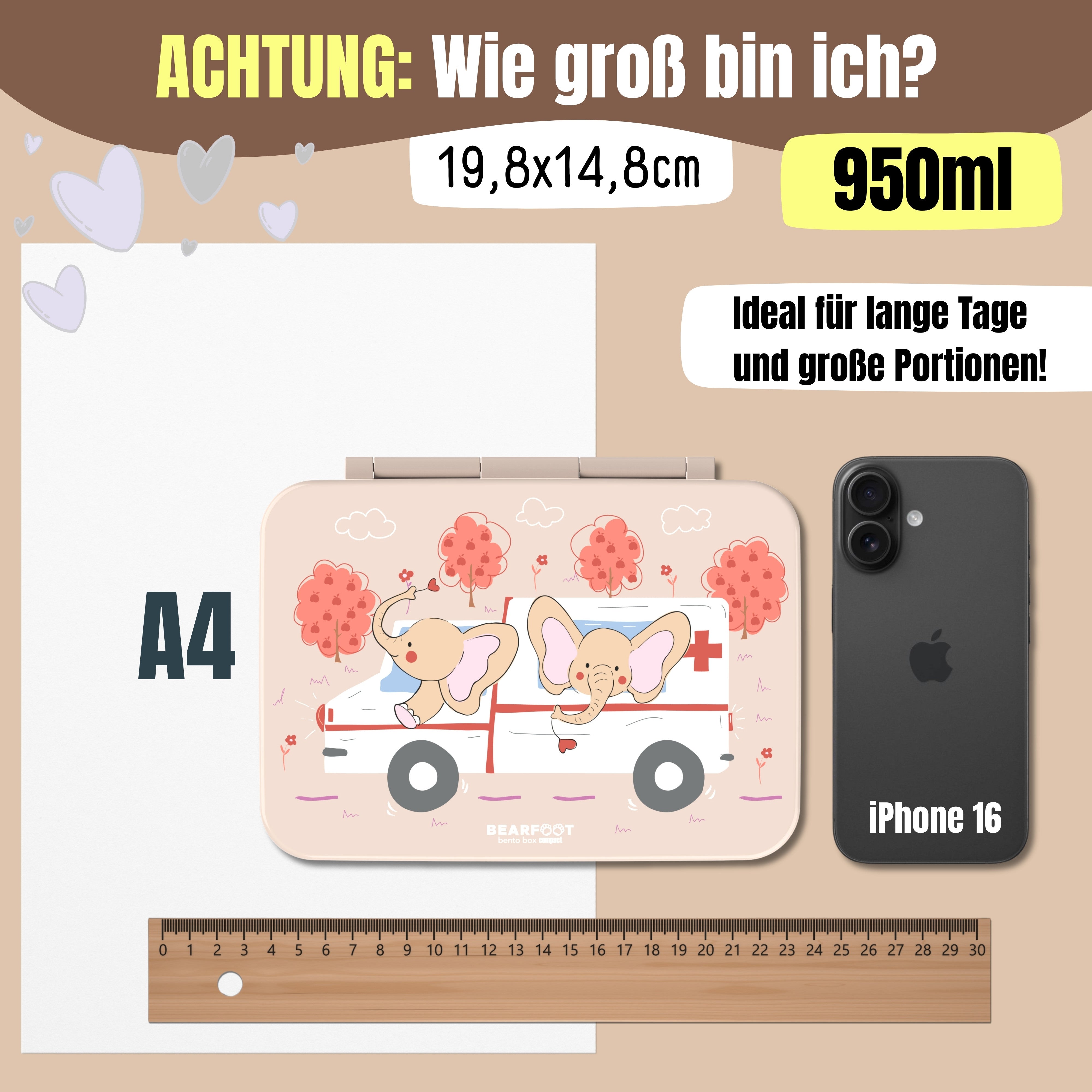 bearfoot-bento-box-compact-brotdose-950ml-krankenwagen-braun image 6