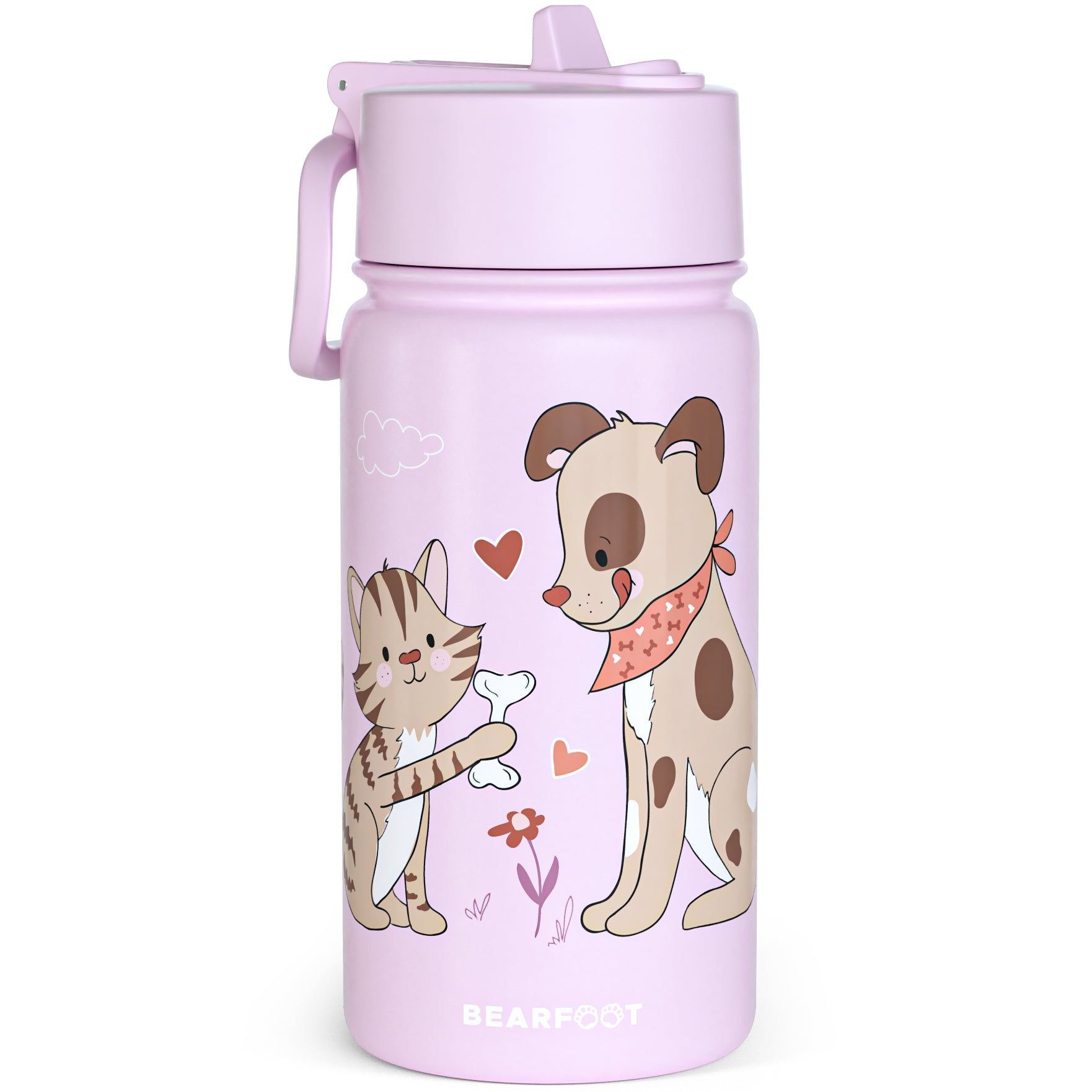bearfoot-isolierflasche-thermo-hund-katze-lila-400ml-edelstahl image 1
