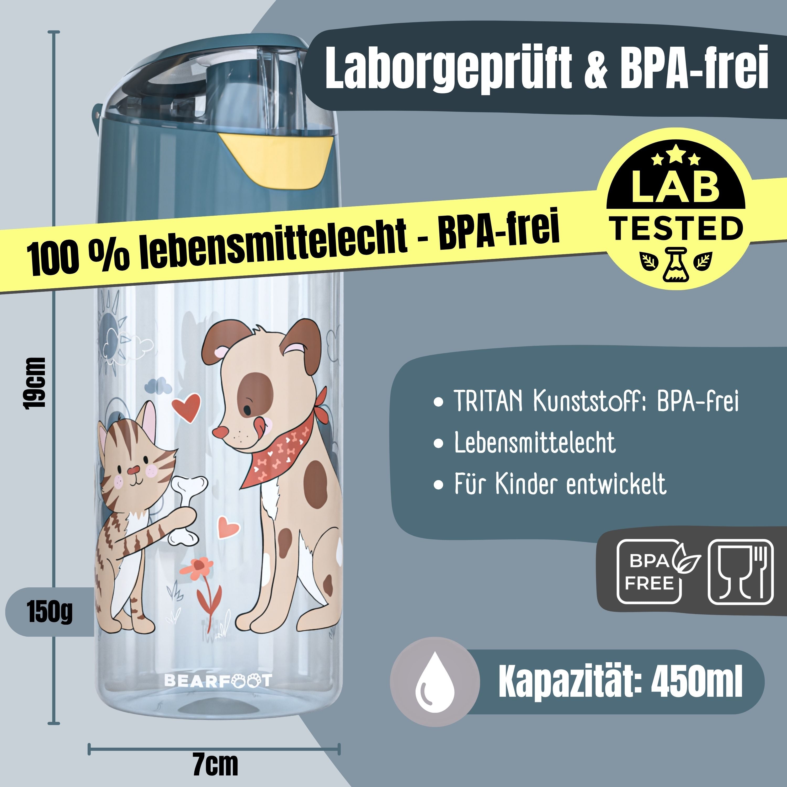bearfoot-trinkflaschen-hund-katze-wasserflasche-450-ml-blau image 3