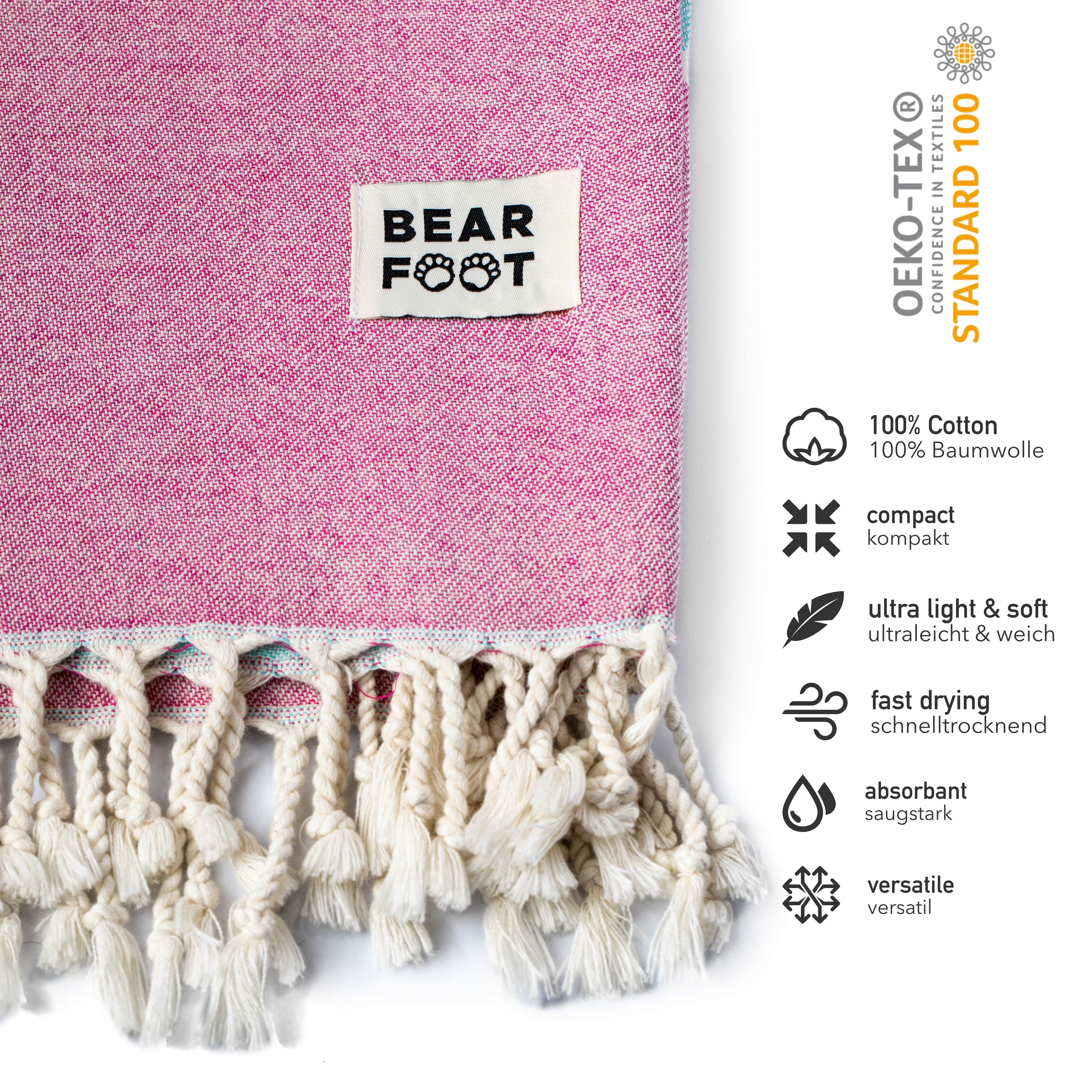 bearfoot-strandt-cher-pineapple-pink-strandtuch-baumwolle image 2