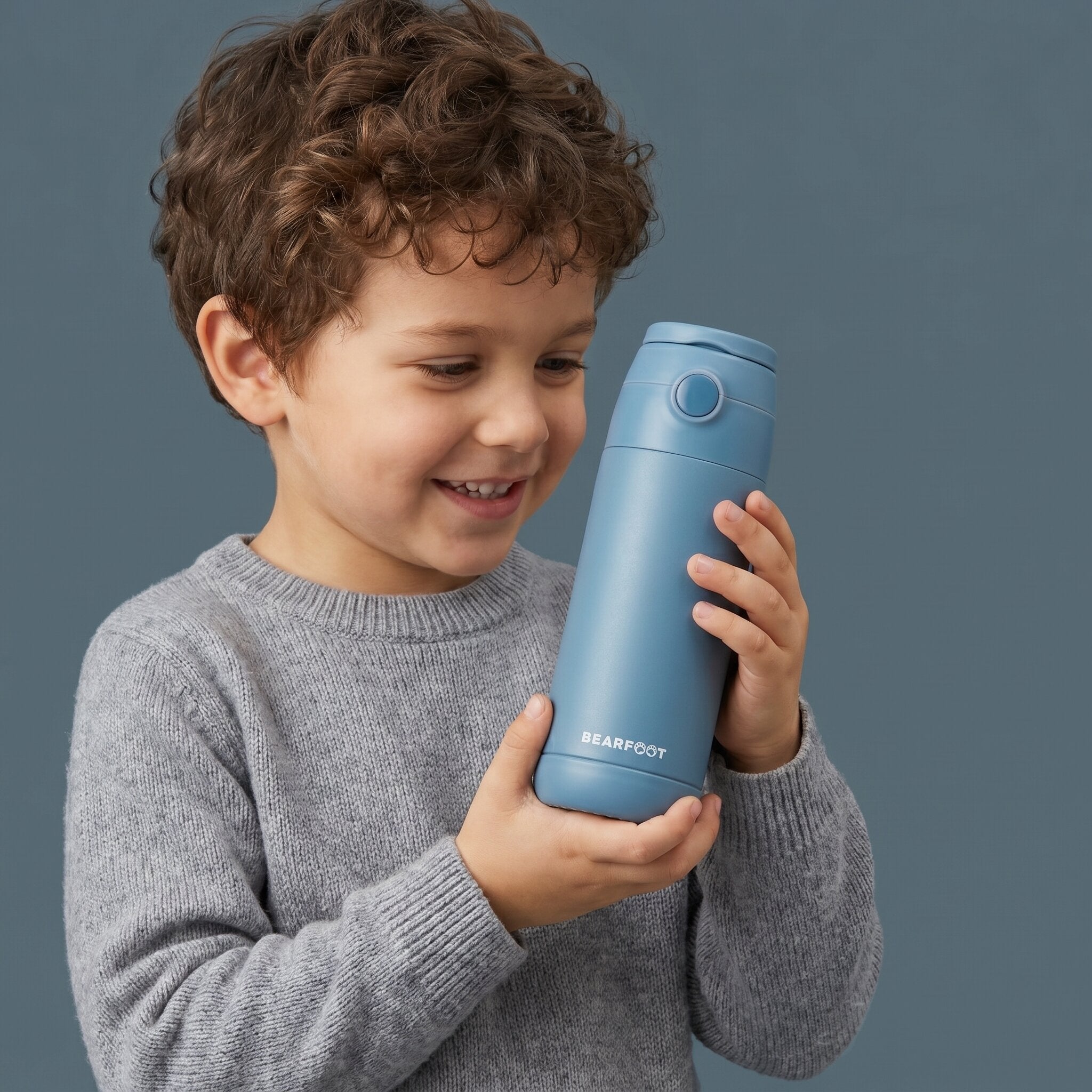 bearfoot-thermo-trinkflasche-edelstahl-blau-350ml-kinderfreundlich image 2