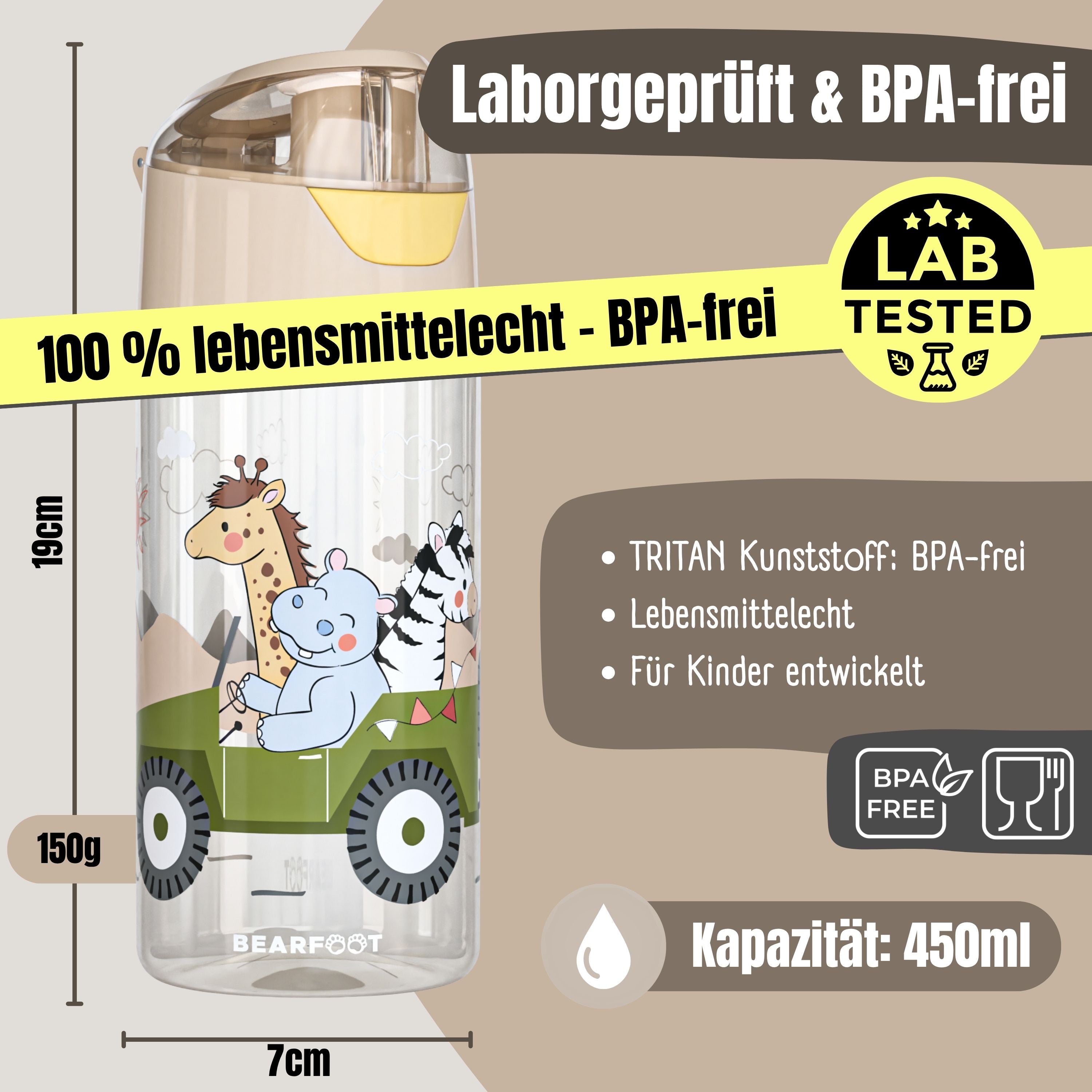 bearfoot-trinkflasche-safari-braun-wasserflasche-450-ml-tritan image 3