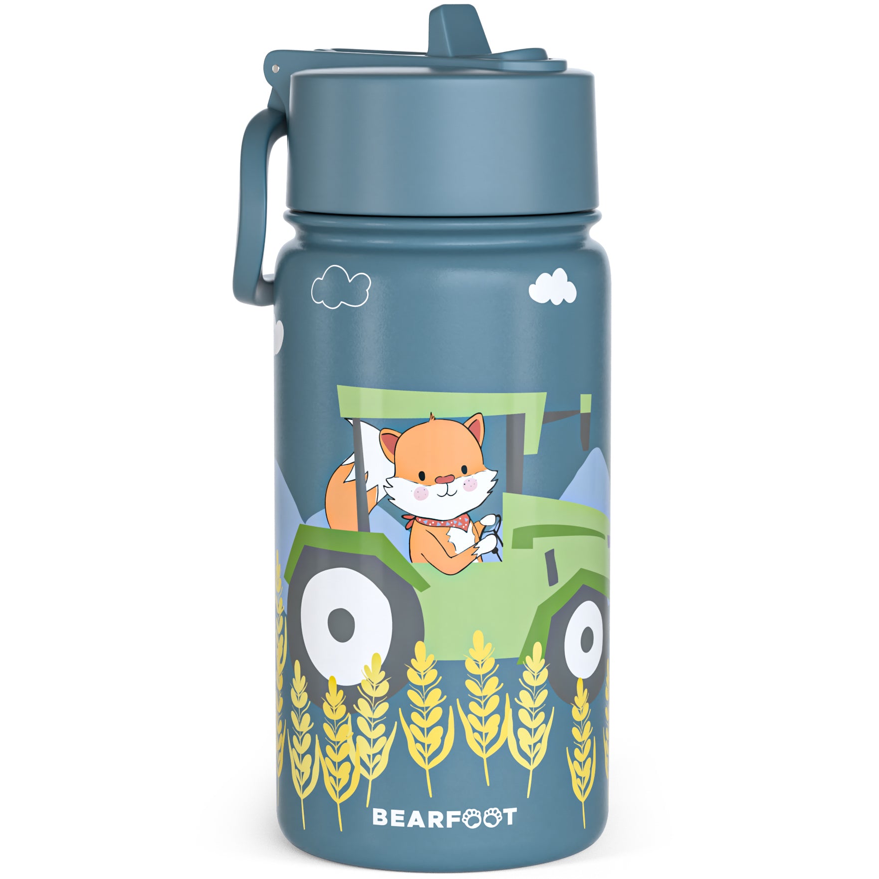 bearfoot-isolierflaschen-traktor-trinkflasche-400ml-edelstahl-blau image 2