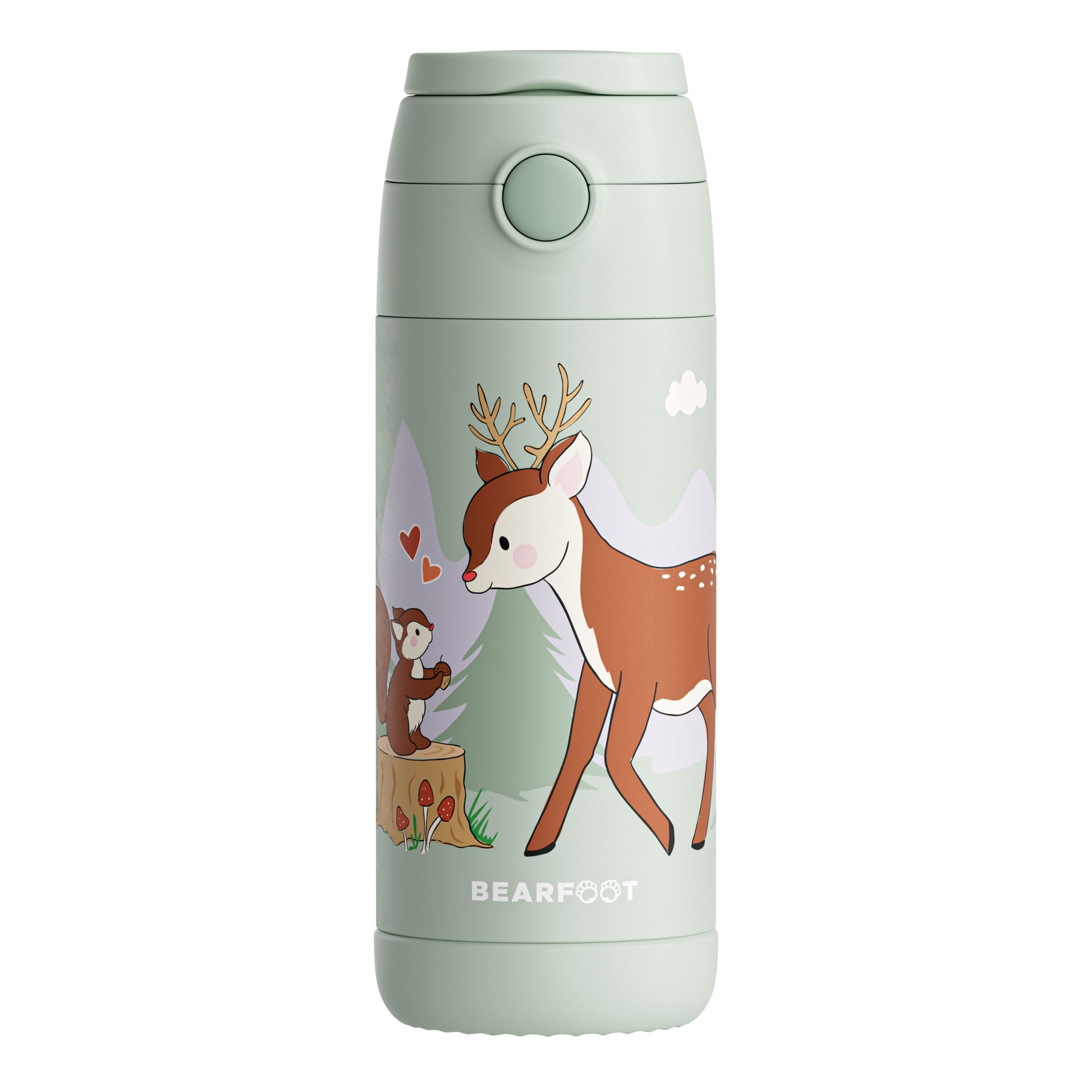 bearfoot-thermo-trinkflasche-kinder-reh-gr-n-350ml-edelstahl image 3