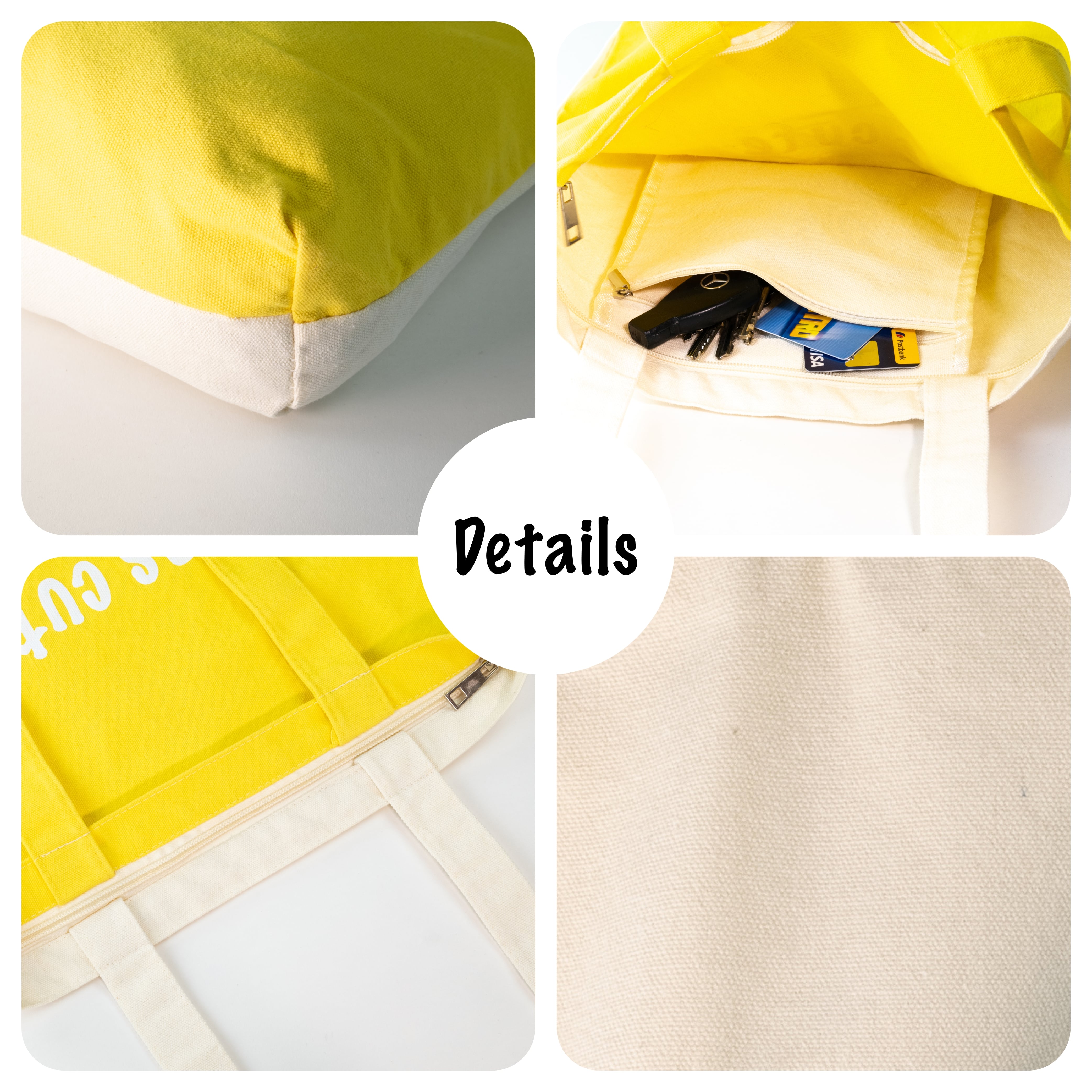 bearfoot-jutebeutel-bee-tote-bag-canvas-40x36cm-mit-reissverschluss image 3