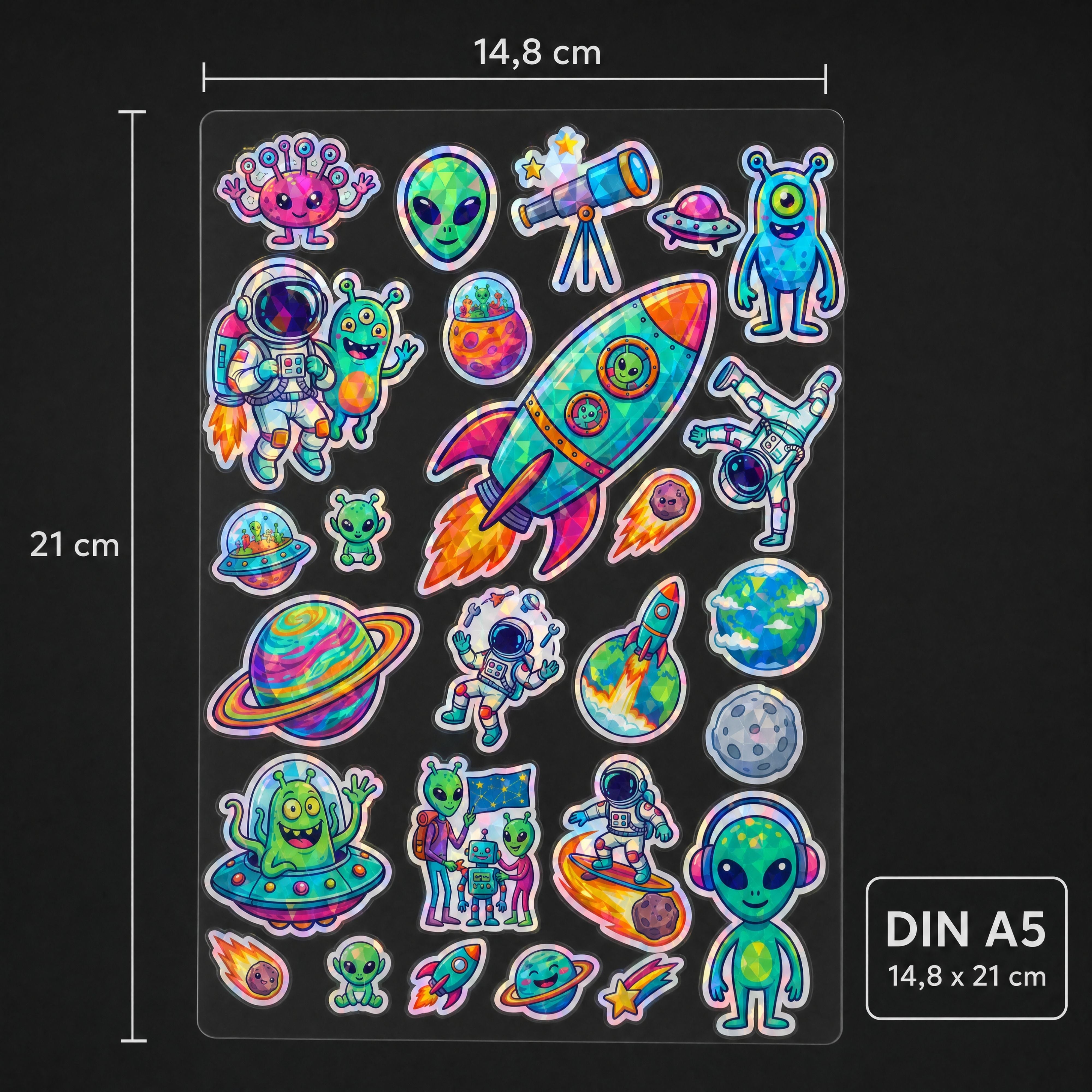 bearfoot-premium-sticker-din-a5-space-holografisch-wasserfest image 5