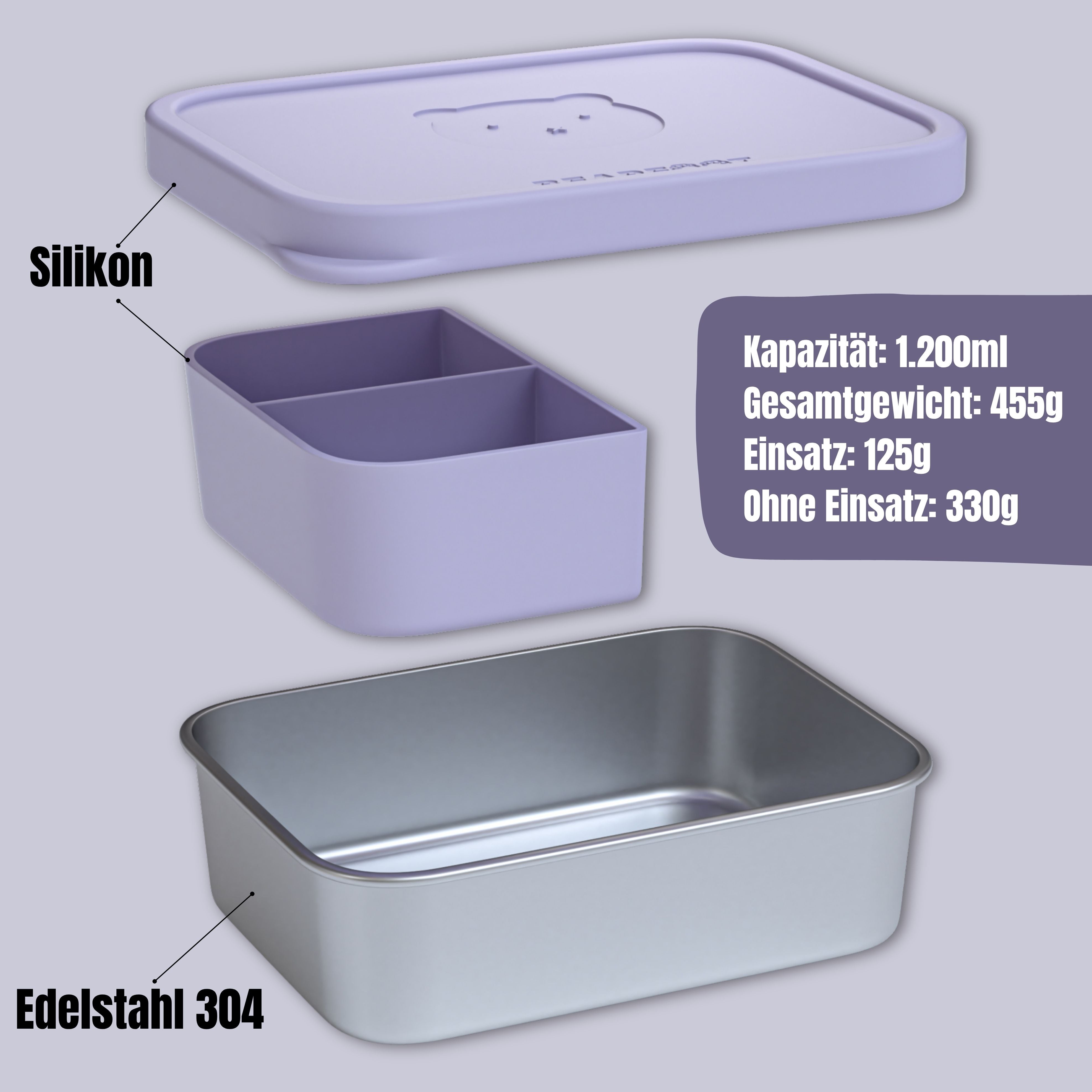 bearfoot-brotdose-edelstahl-lavendel-lunchbox-700-ml-bpa-frei image 6