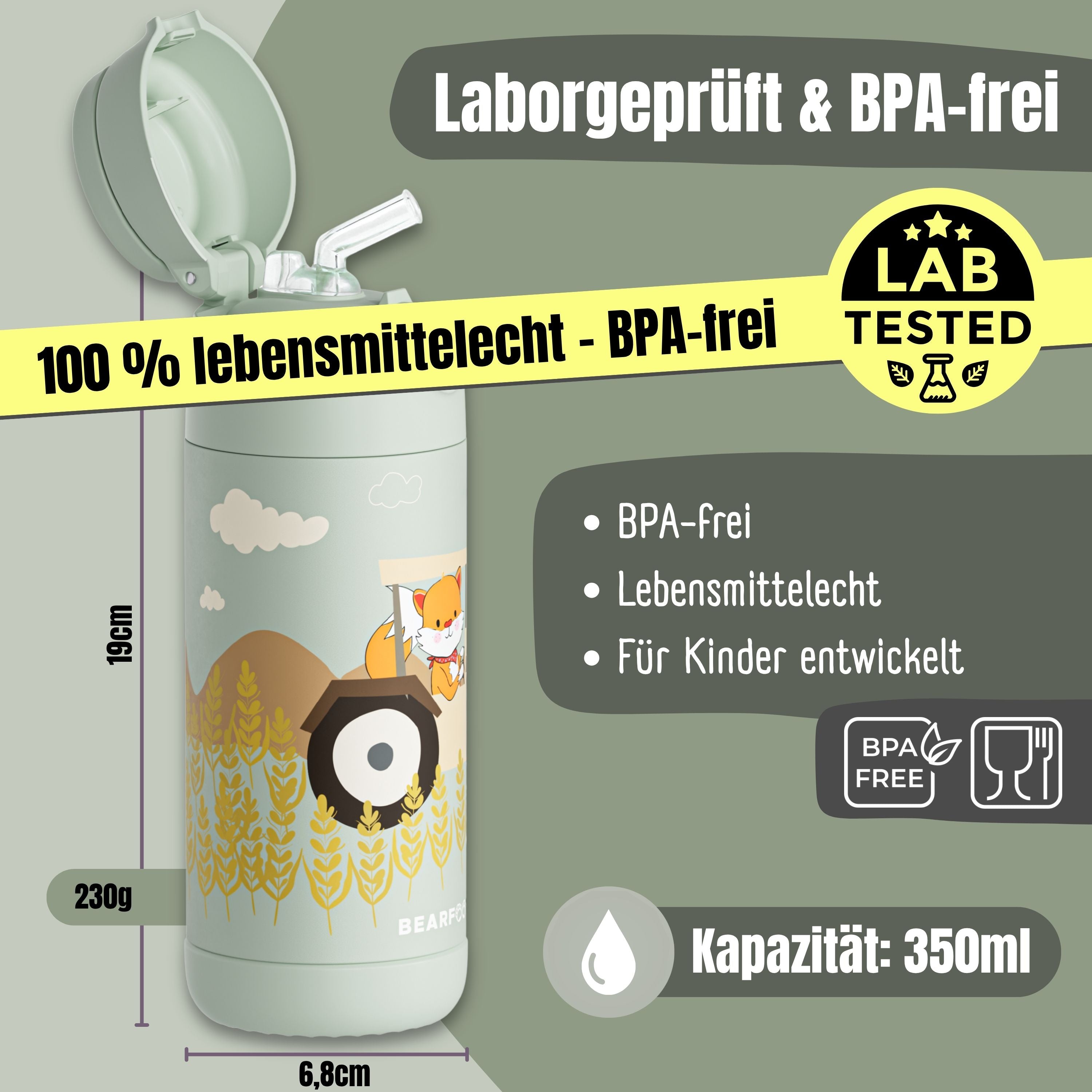 bearfoot-isolierflaschen-thermo-trinkflasche-350ml-traktor-gr-n-edelstahl image 5
