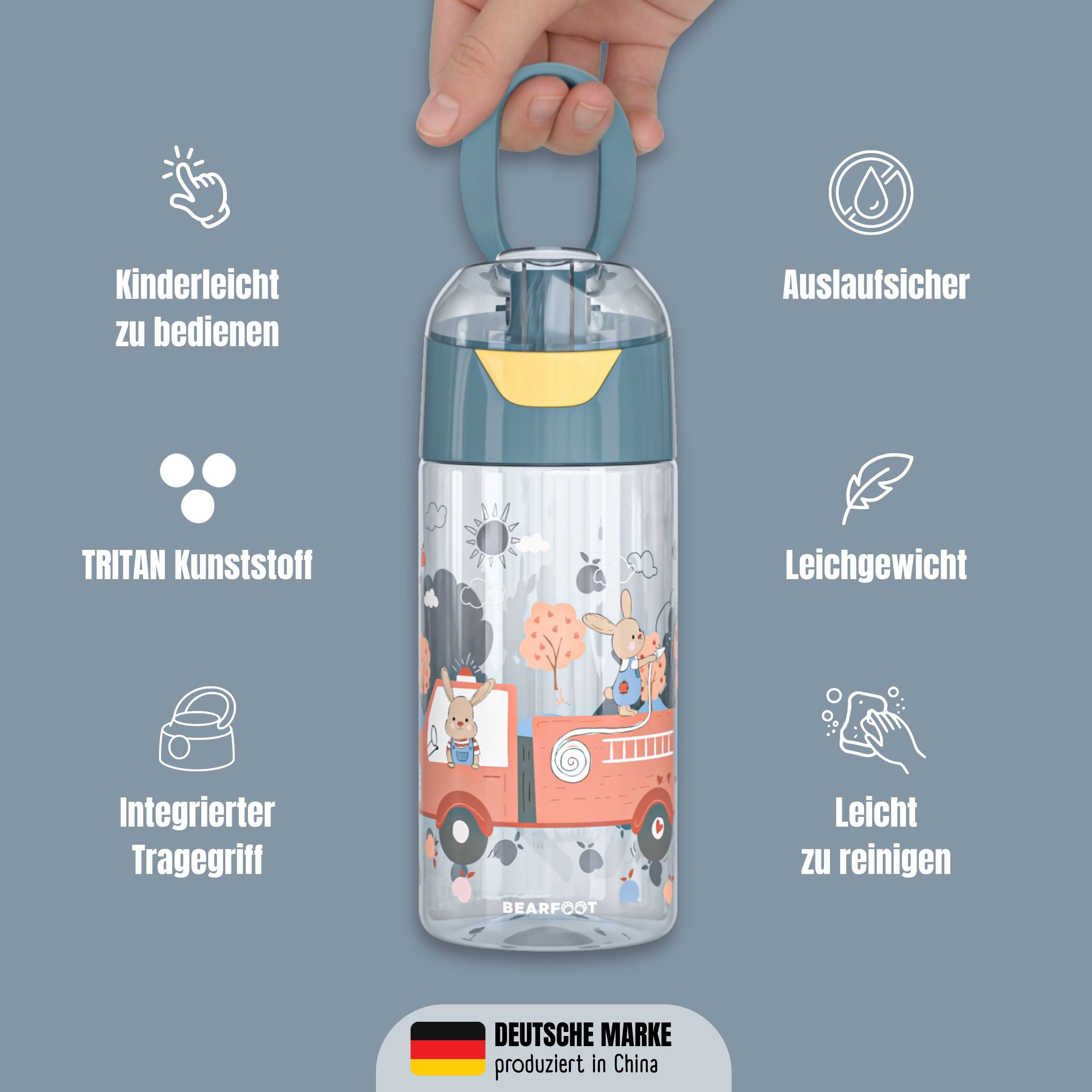 bearfoot-trinkflaschen-feuerwehr-trinkflasche-450ml-blau-tritan image 7
