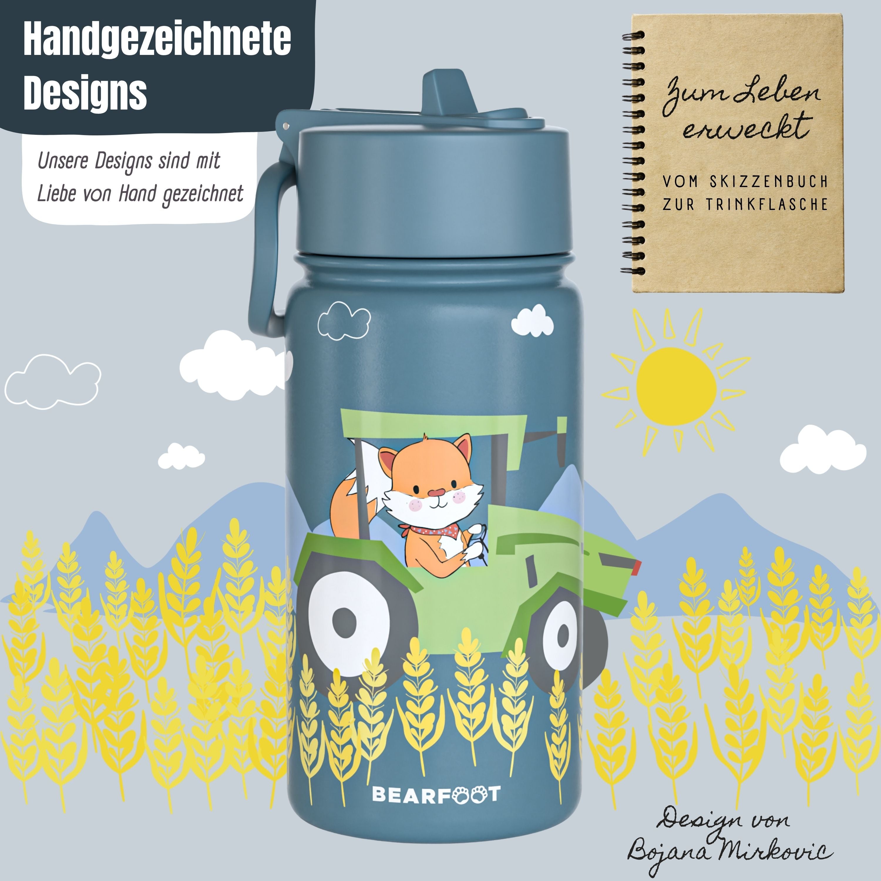 bearfoot-isolierflaschen-traktor-trinkflasche-400ml-edelstahl-blau image 3