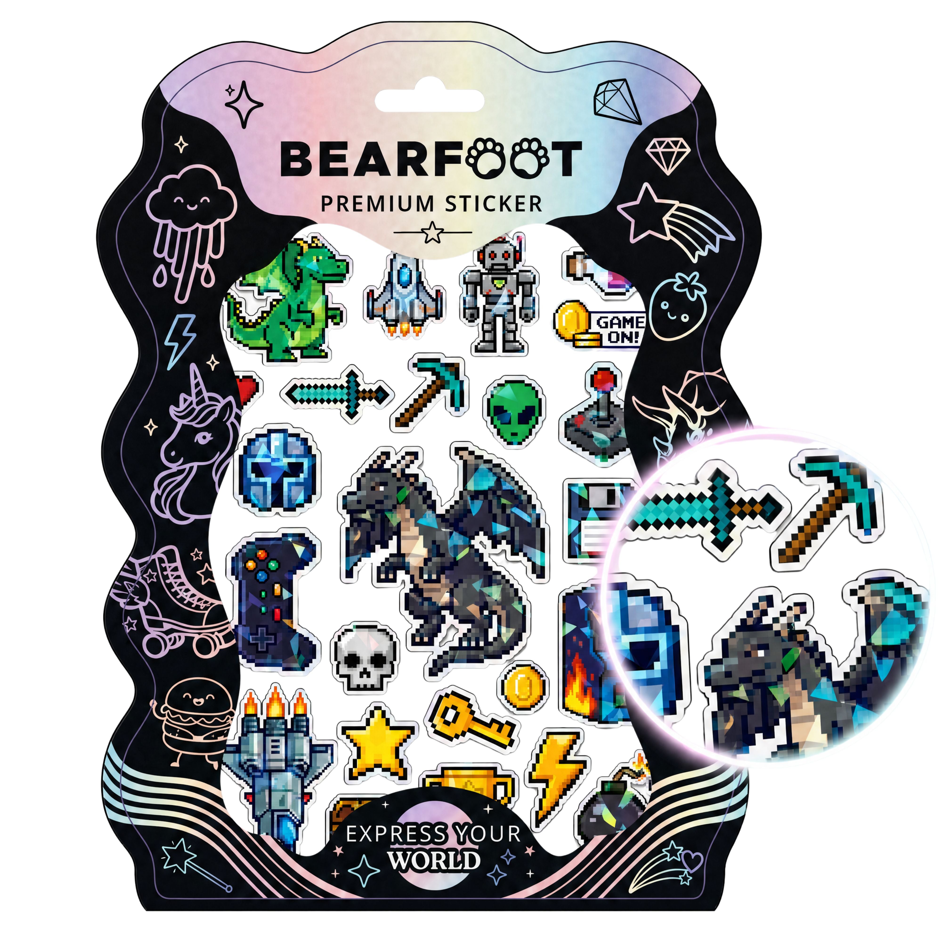 bearfoot-accessoires-premium-sticker-holo-din-a5-game image 1