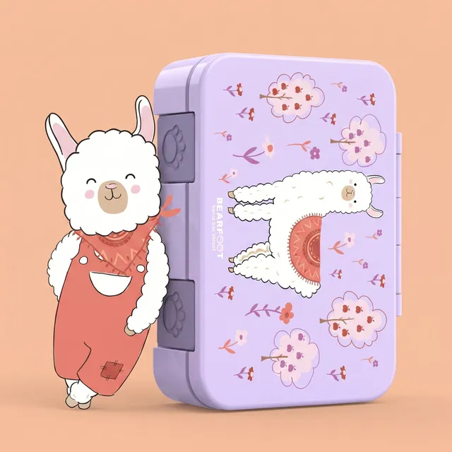 bearfoot-brotdose-lama-lila-bento-lunchbox-1000ml-auslaufsicher image 1