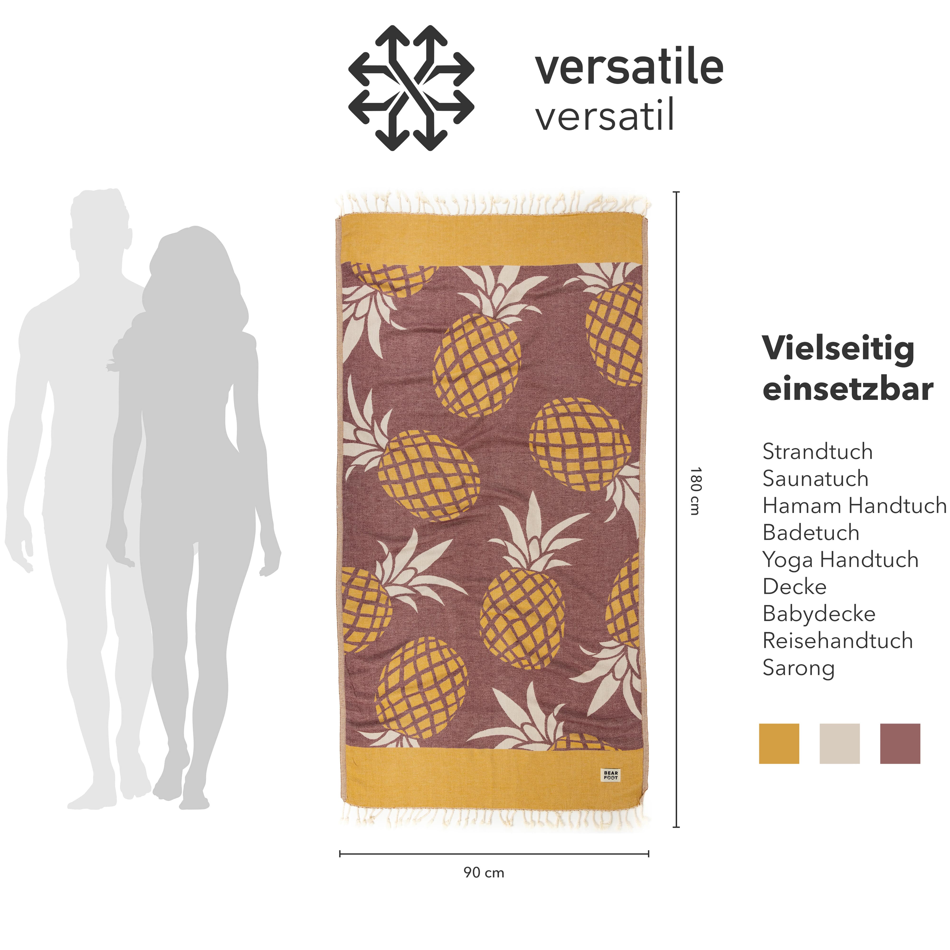 bearfoot-pineapple-red-strandtuch-baumwolle-100-cotton-gro image 3
