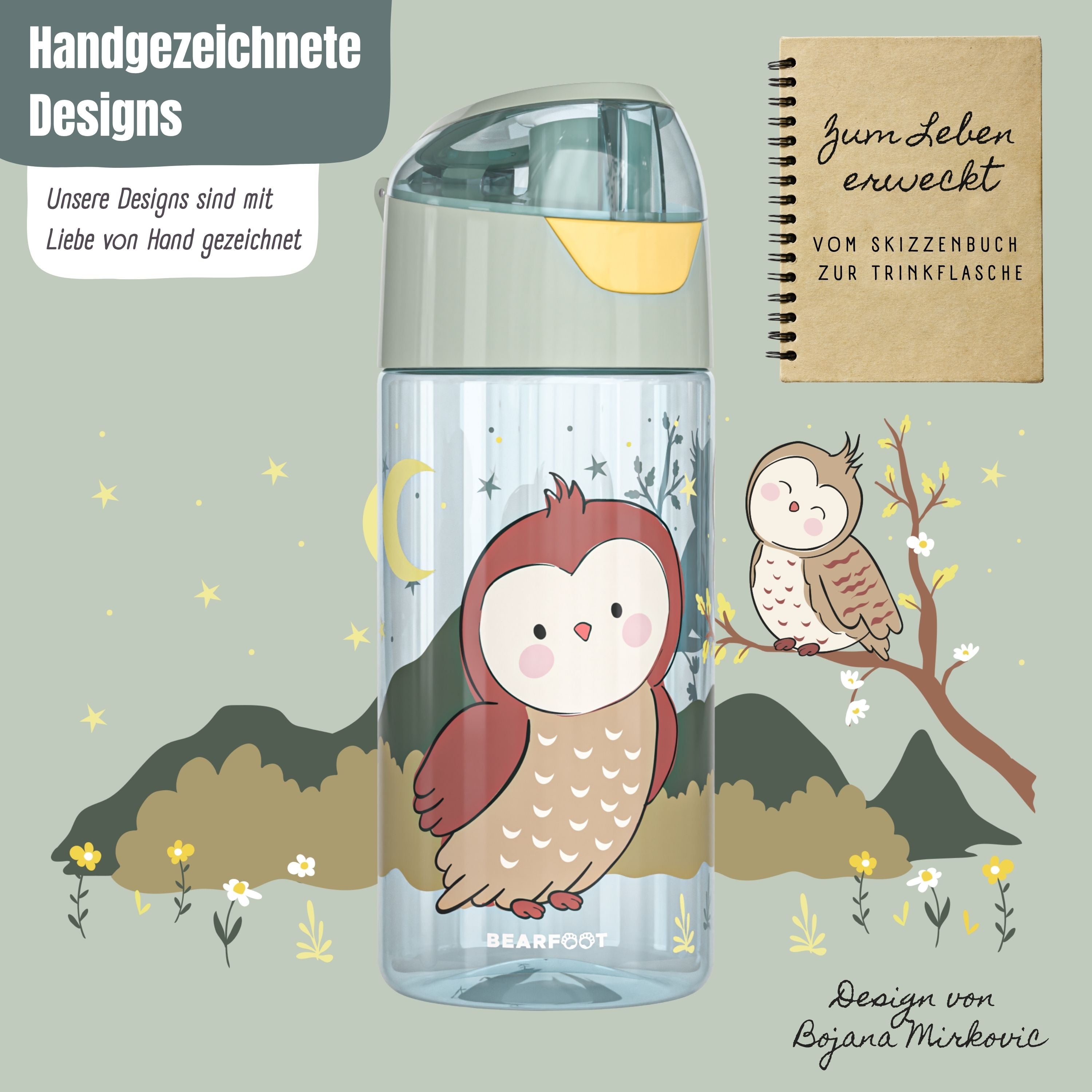 bearfoot-trinkflasche-eule-sage-450ml-wasserflasche-tritan image 3