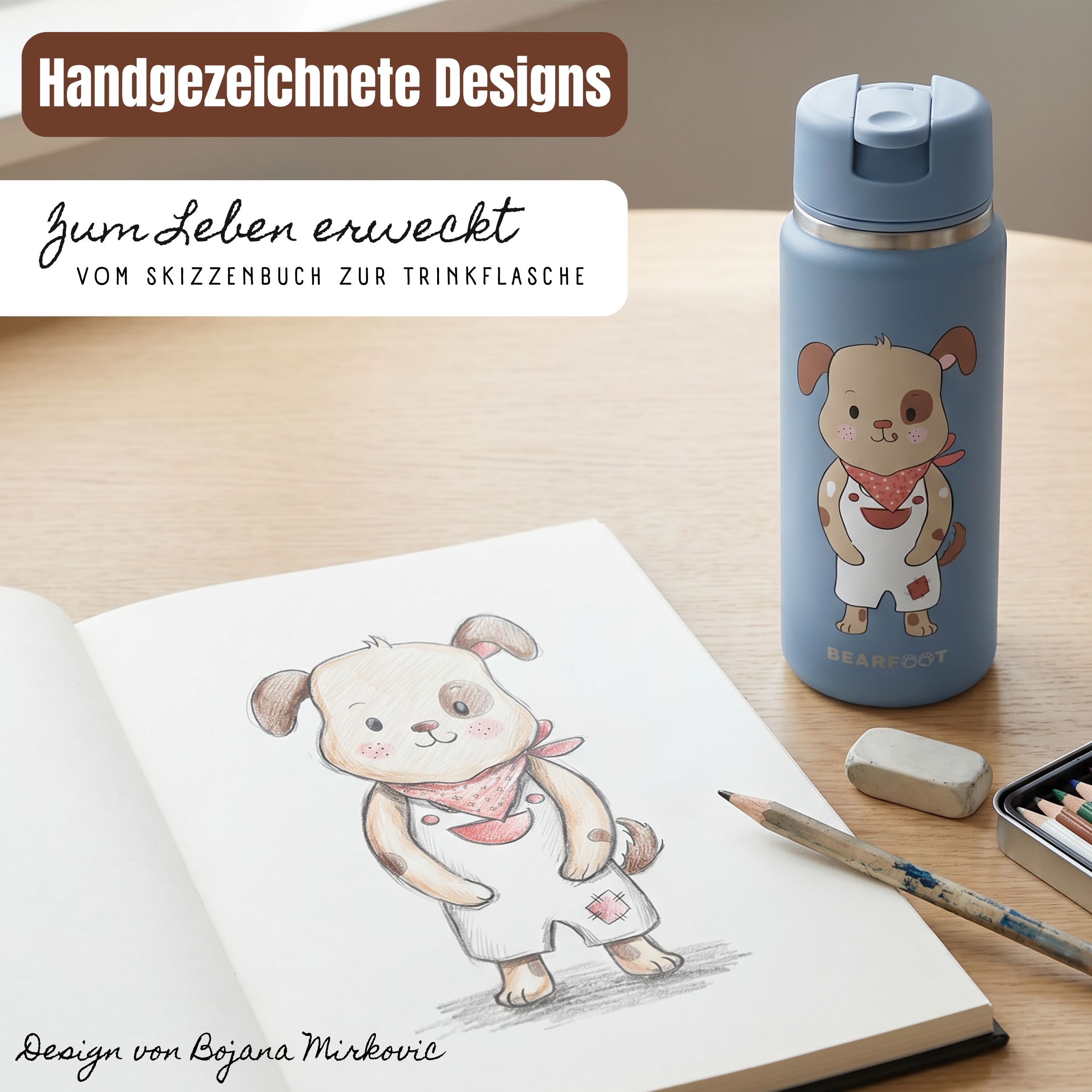 bearfoot-tiny-thermo-kinder-trinkflasche-edelstahl-hund-blau-200ml image 7
