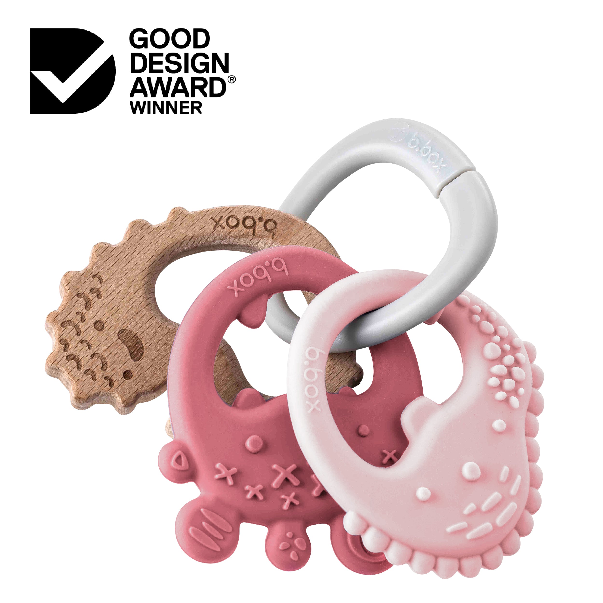 b-box-trio-teether-bei-ring-blush-silikon-und-holz image 1