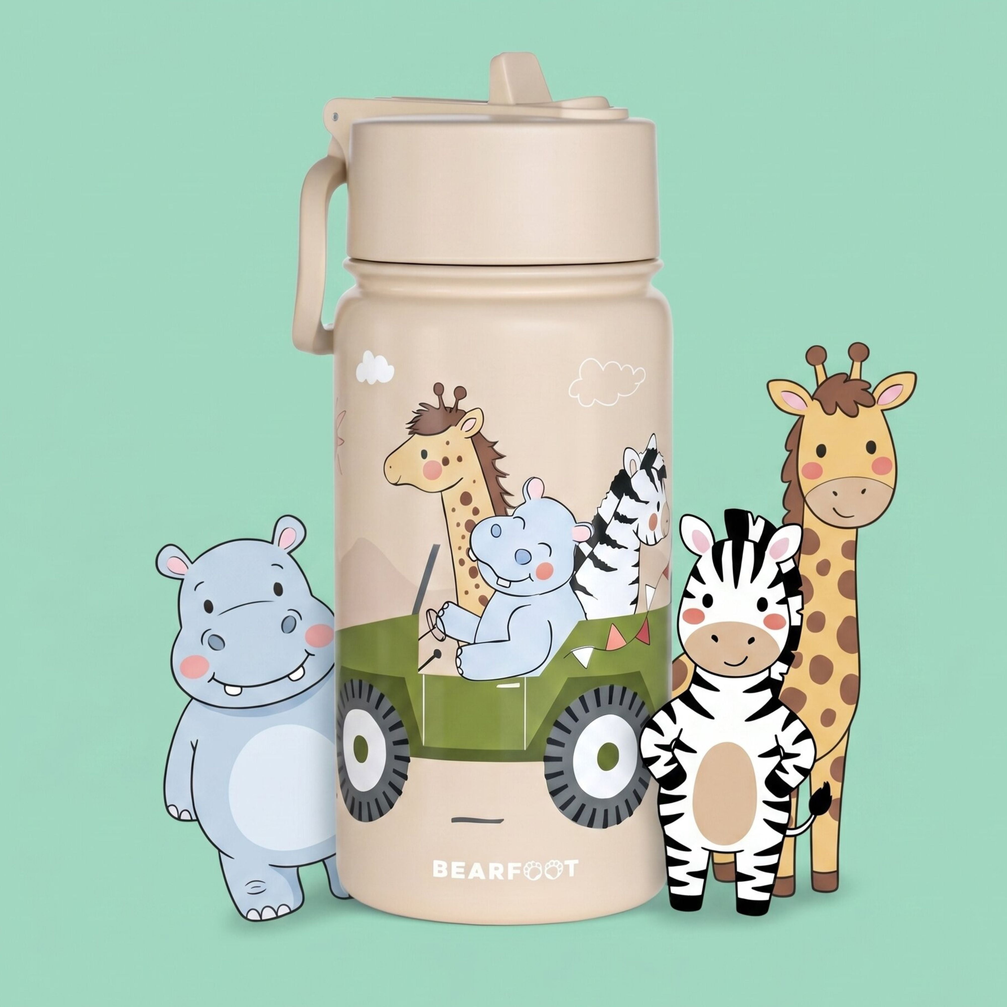 bearfoot-isolierflaschen-safari-trinkflasche-400-ml-edelstahl-braun image 1