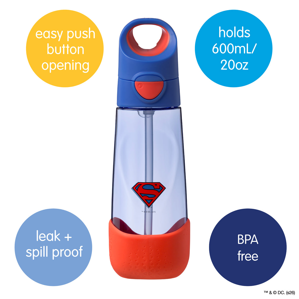 b-box-tritan-trinkflasche-600-ml-superman-auslaufsicher image 3