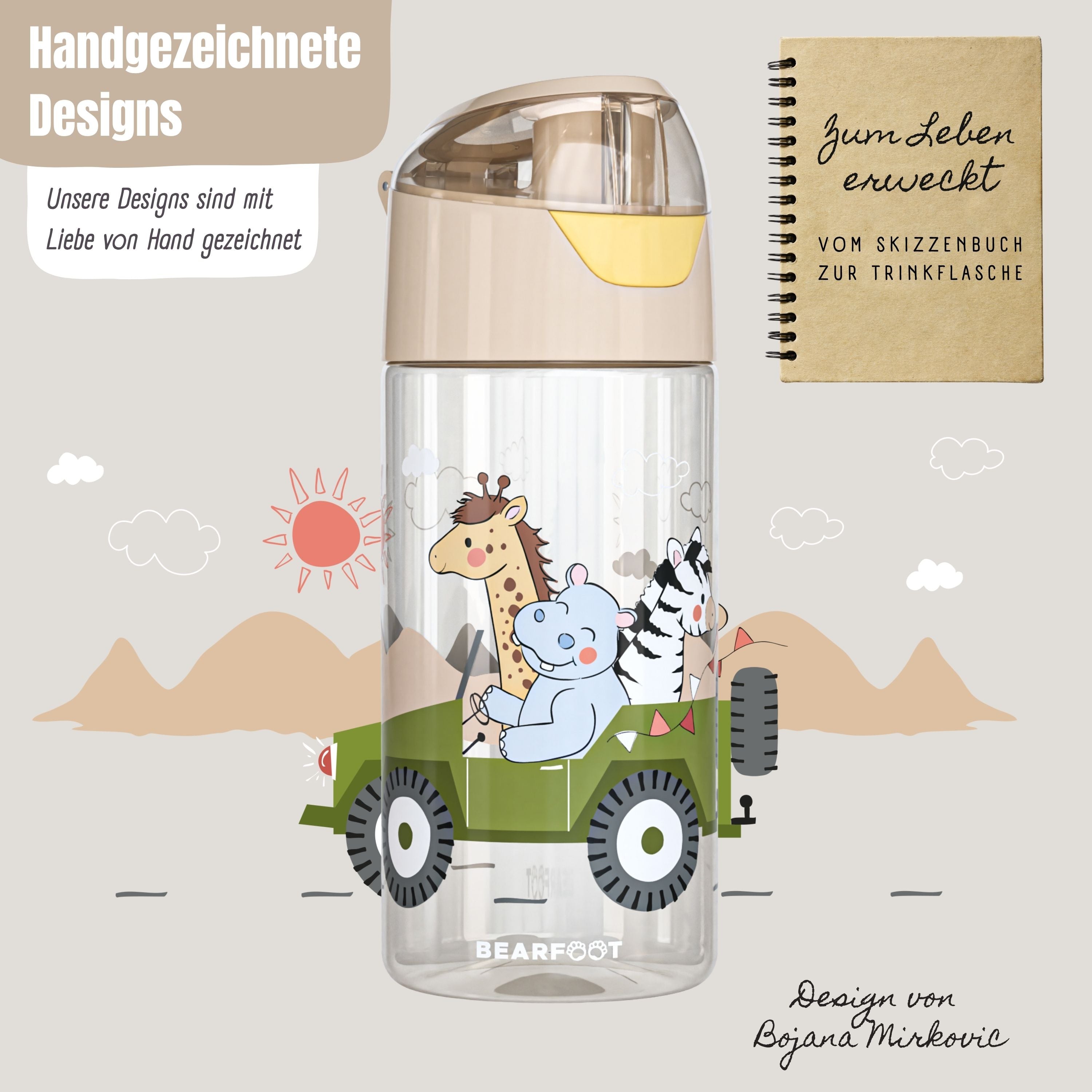 bearfoot-trinkflasche-safari-braun-wasserflasche-450-ml-tritan image 2