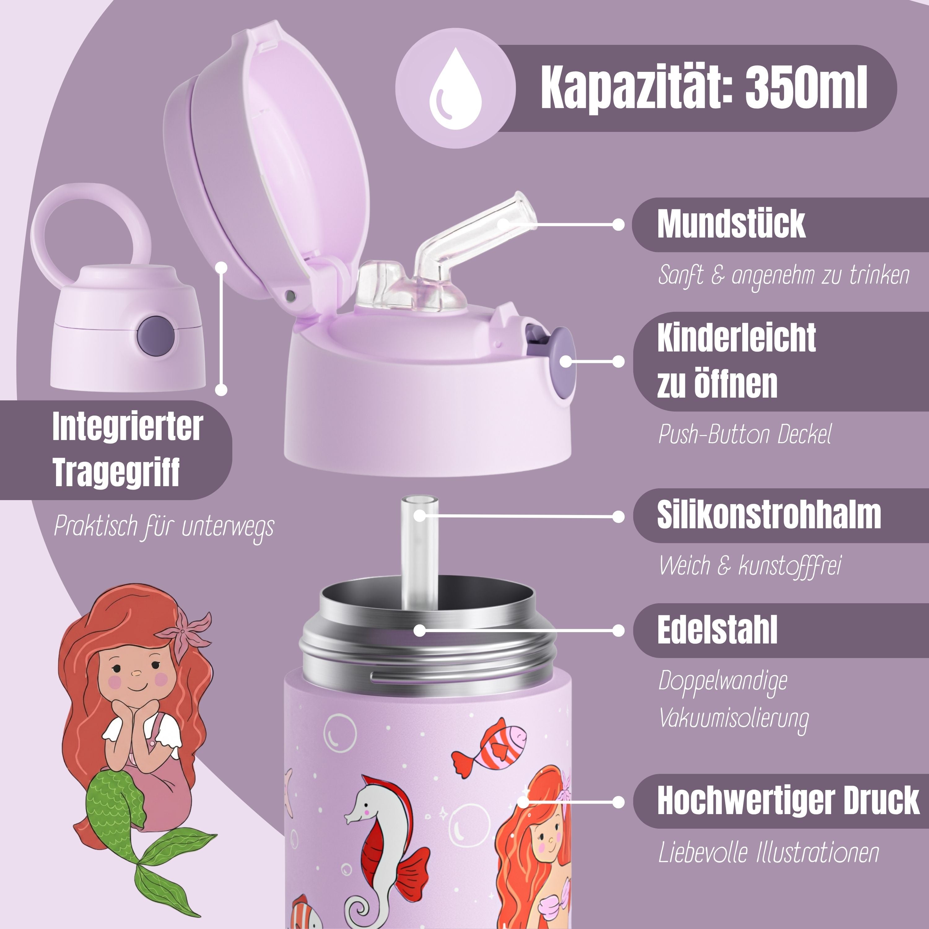 bearfoot-thermo-trinkflasche-edelstahl-350-ml-meerjungfrau-lila image 6