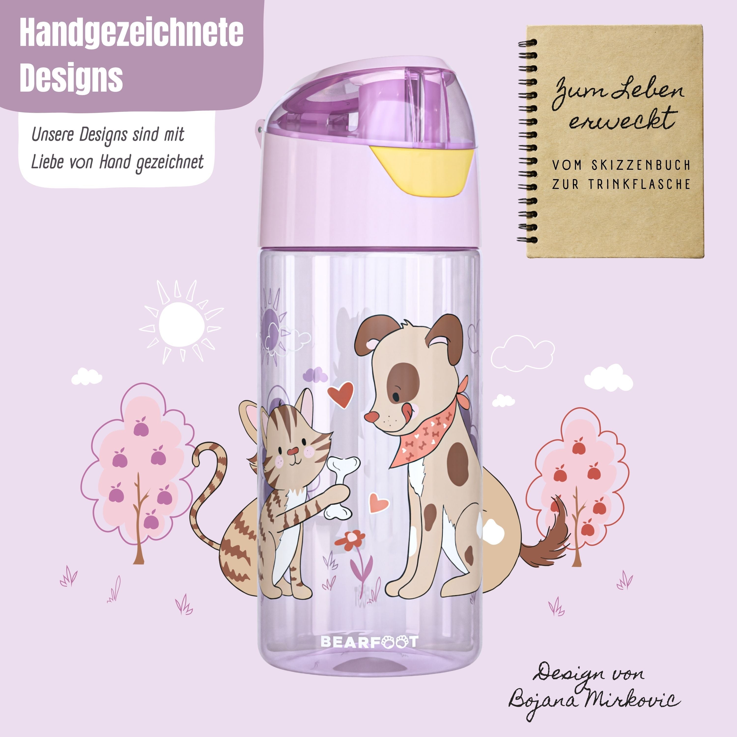 bearfoot-hund-katze-trinkflasche-450-ml-pink-tritan image 2