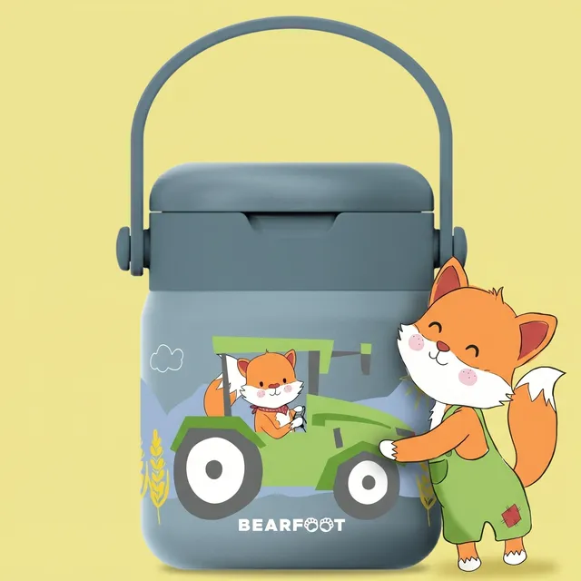 bearfoot-thermobeh-lter-kinder-edelstahl-traktor-blau-500ml image 1