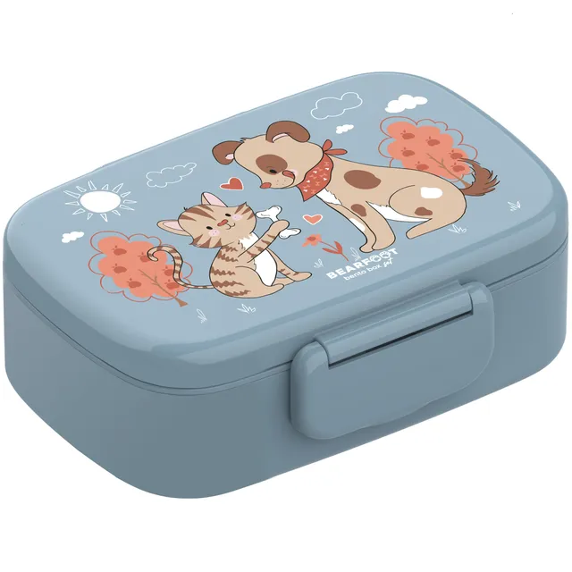 bearfoot-brotdose-kinder-hund-katze-blau-bento-mit-f-chern image 1