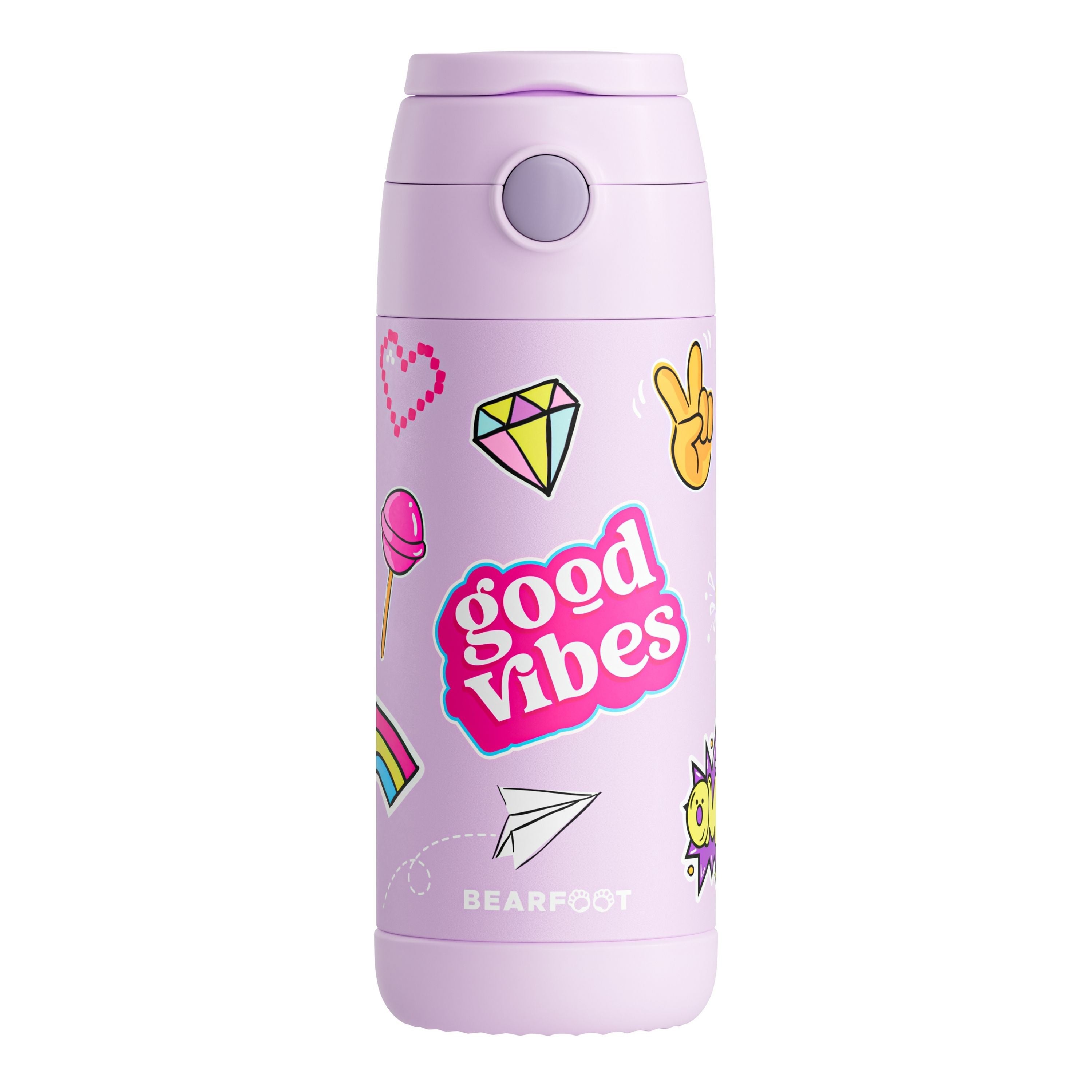 bearfoot-isolierflaschen-sticker-lila-trinkflasche-350ml-edelstahl image 3