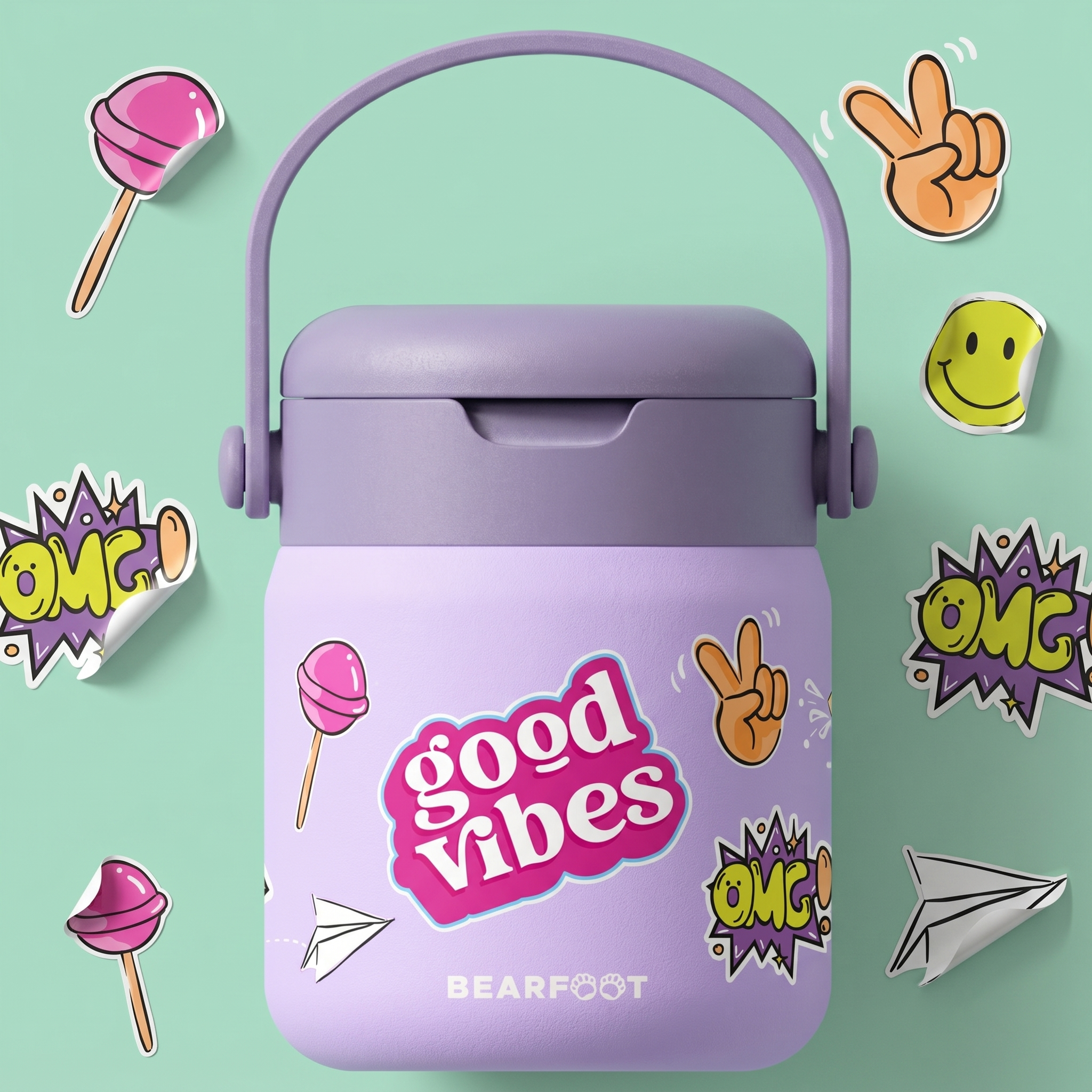 bearfoot-thermobeh-lter-kinder-edelstahl-sticker-lila-500ml image 1