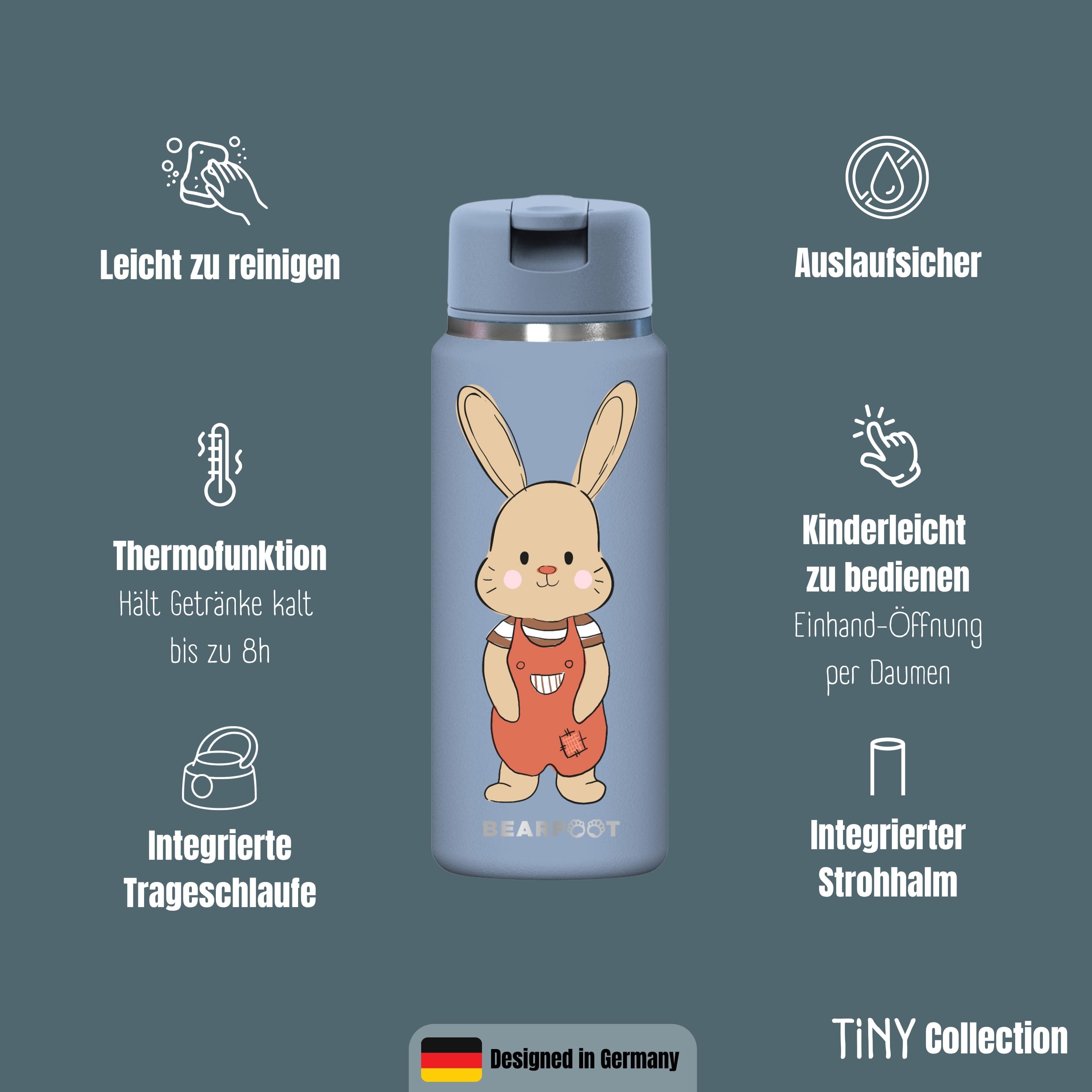 bearfoot-tiny-thermo-trinkflasche-edelstahl-hase-200ml image 6