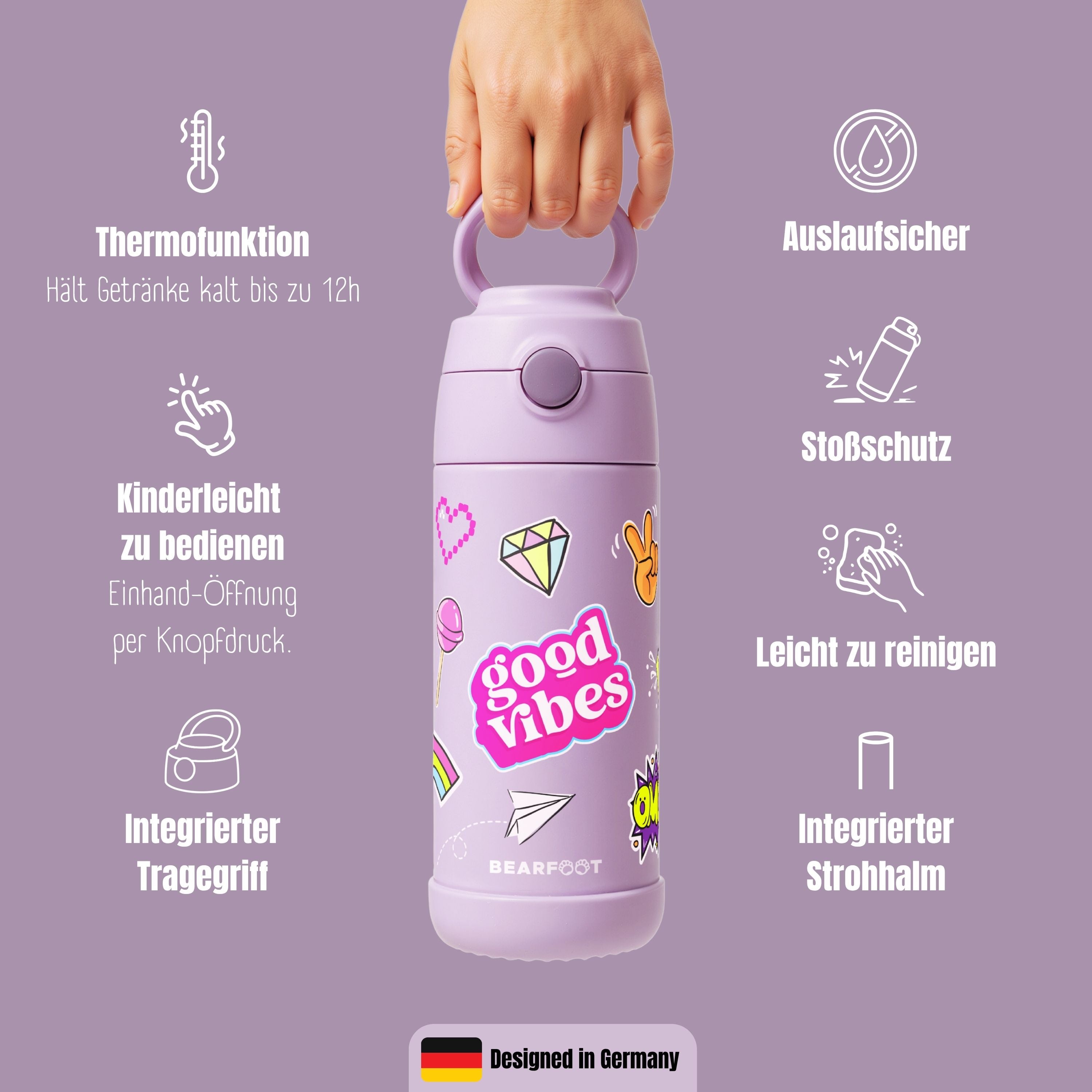 bearfoot-isolierflaschen-sticker-lila-trinkflasche-350ml-edelstahl image 8