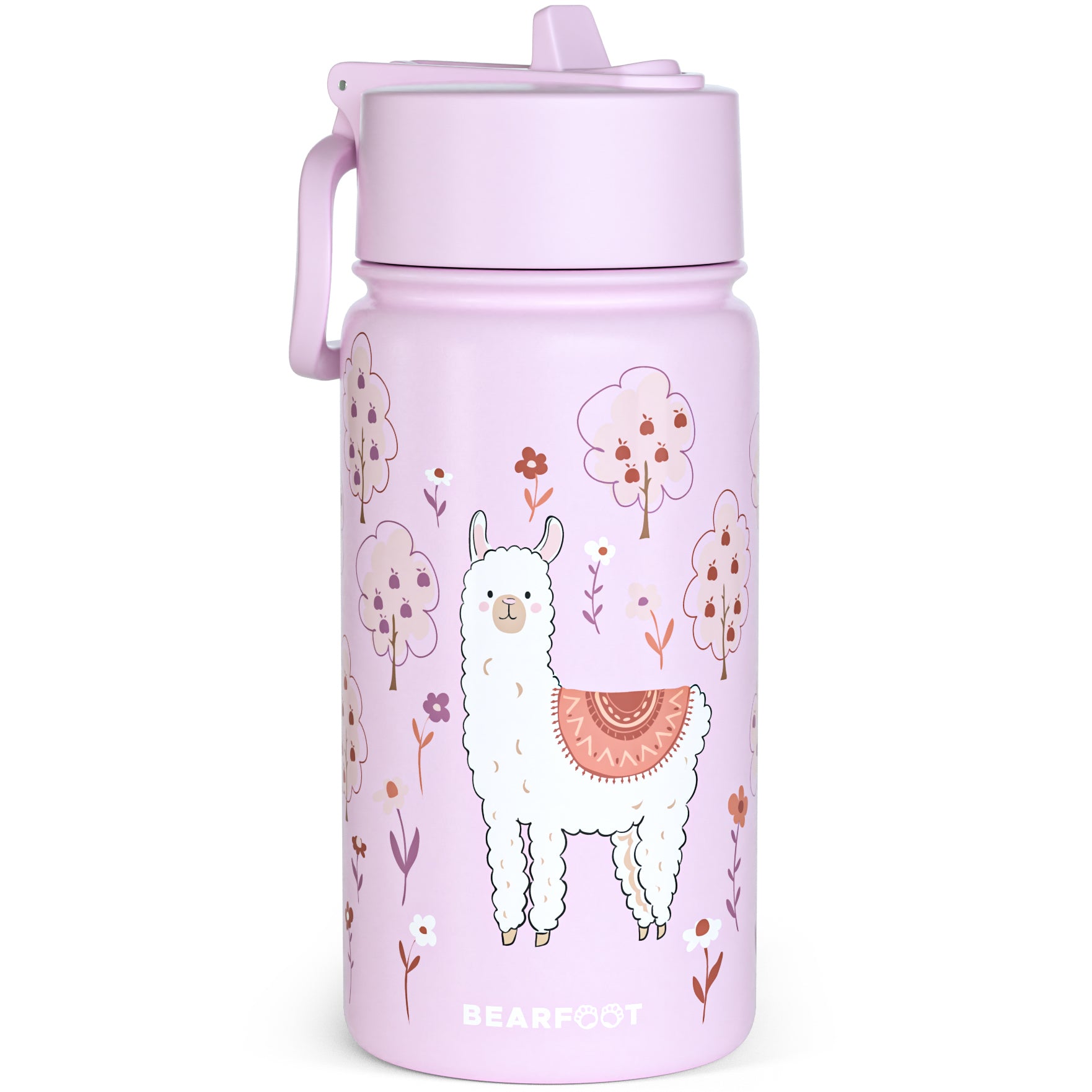 bearfoot-isolierflaschen-thermo-400ml-lama-lila-edelstahl image 2