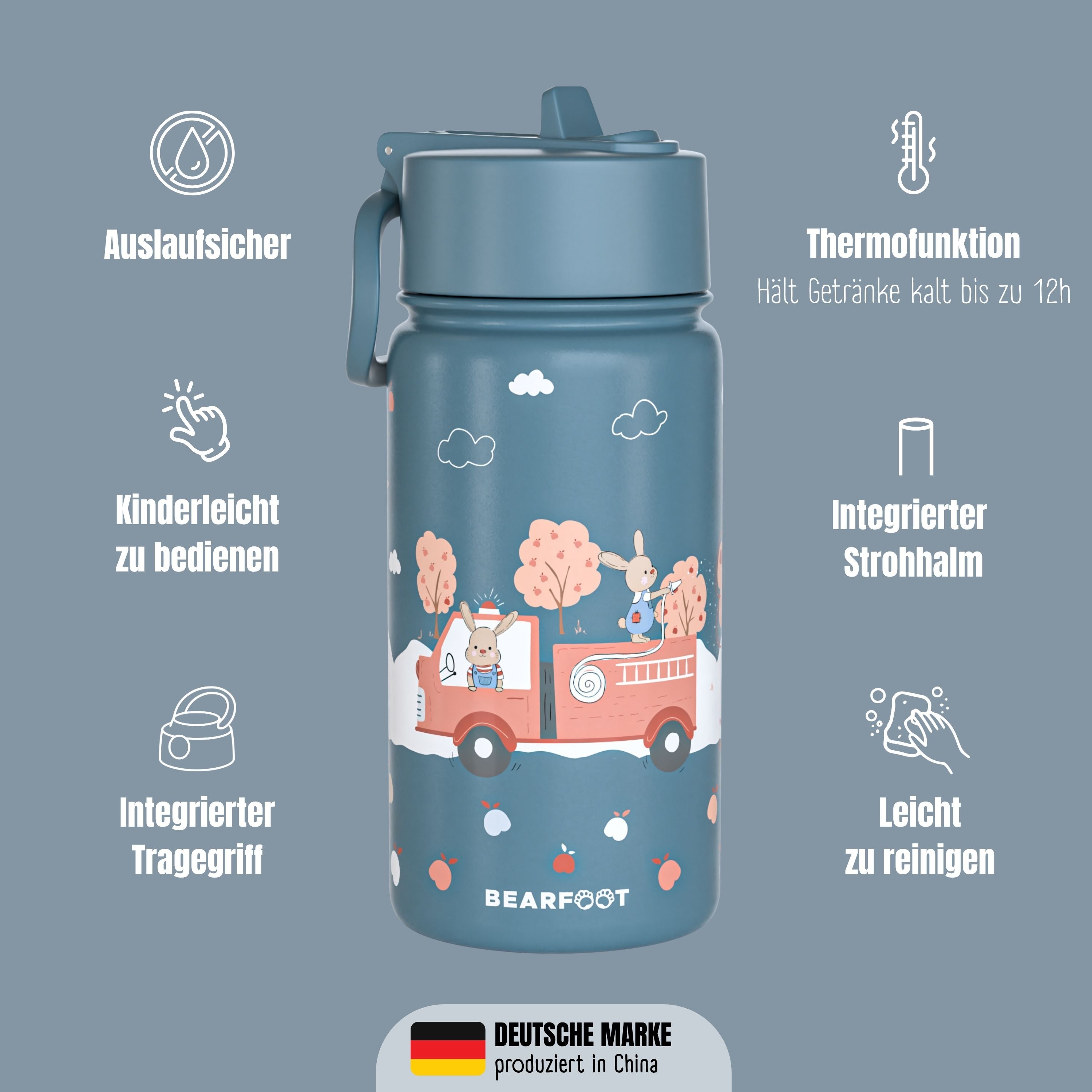 bearfoot-isolierflaschen-thermo-400ml-feuerwehr-edelstahl image 4