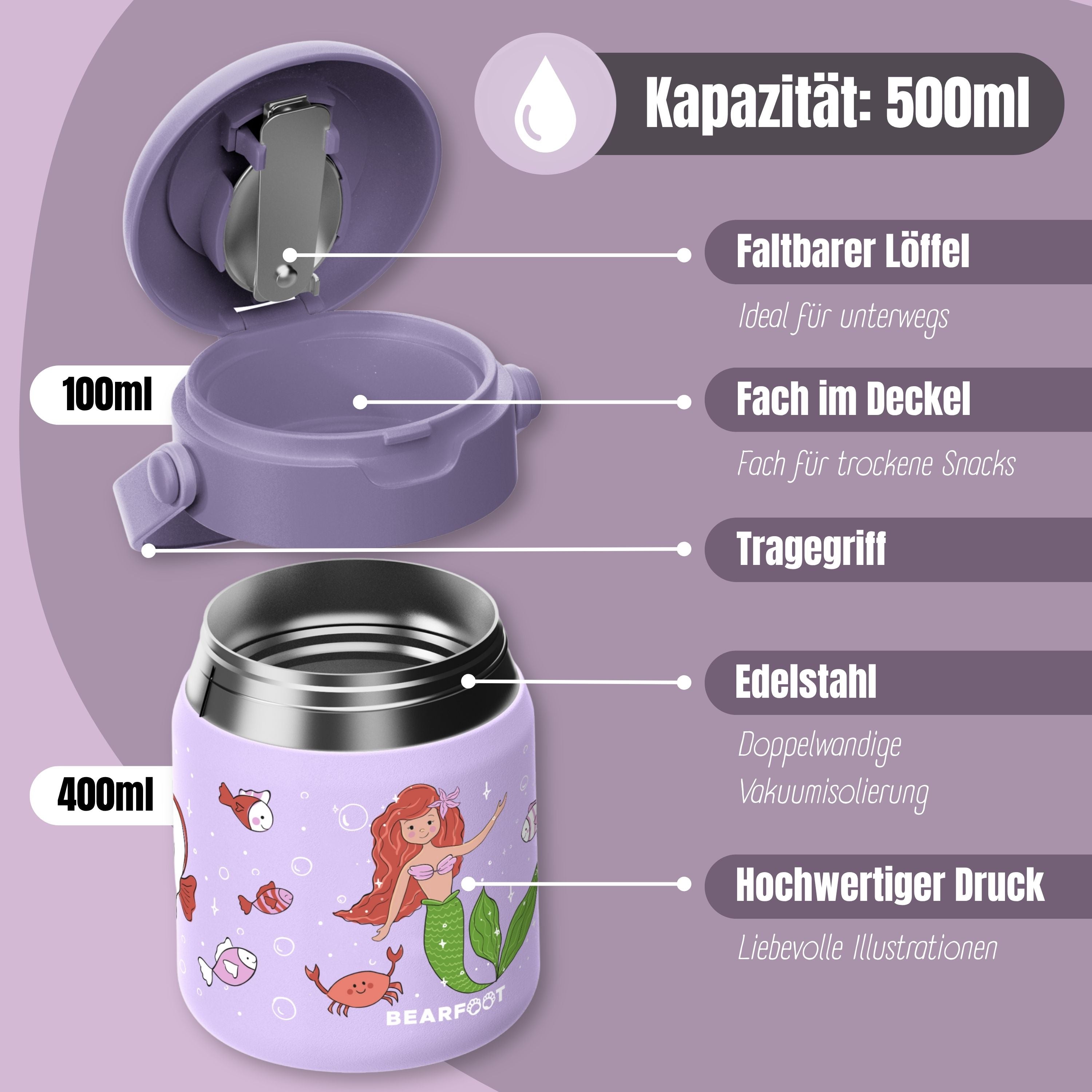 bearfoot-thermobeh-lter-500ml-meerjungfrau-lila-edelstahl-food-jar image 6
