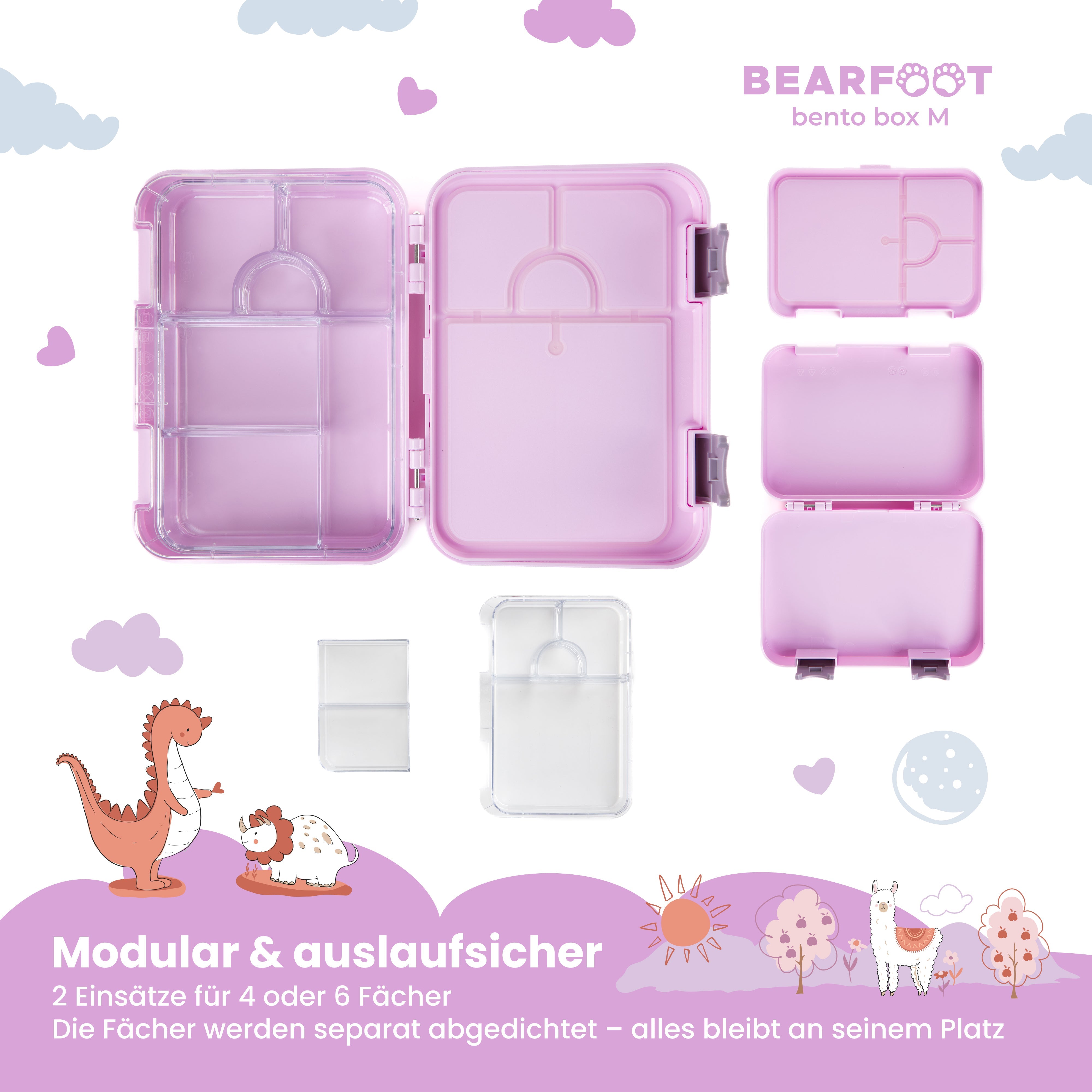 bearfoot-einhorn-bundle-bento-box-m-trinkflasche-450ml-set image 6
