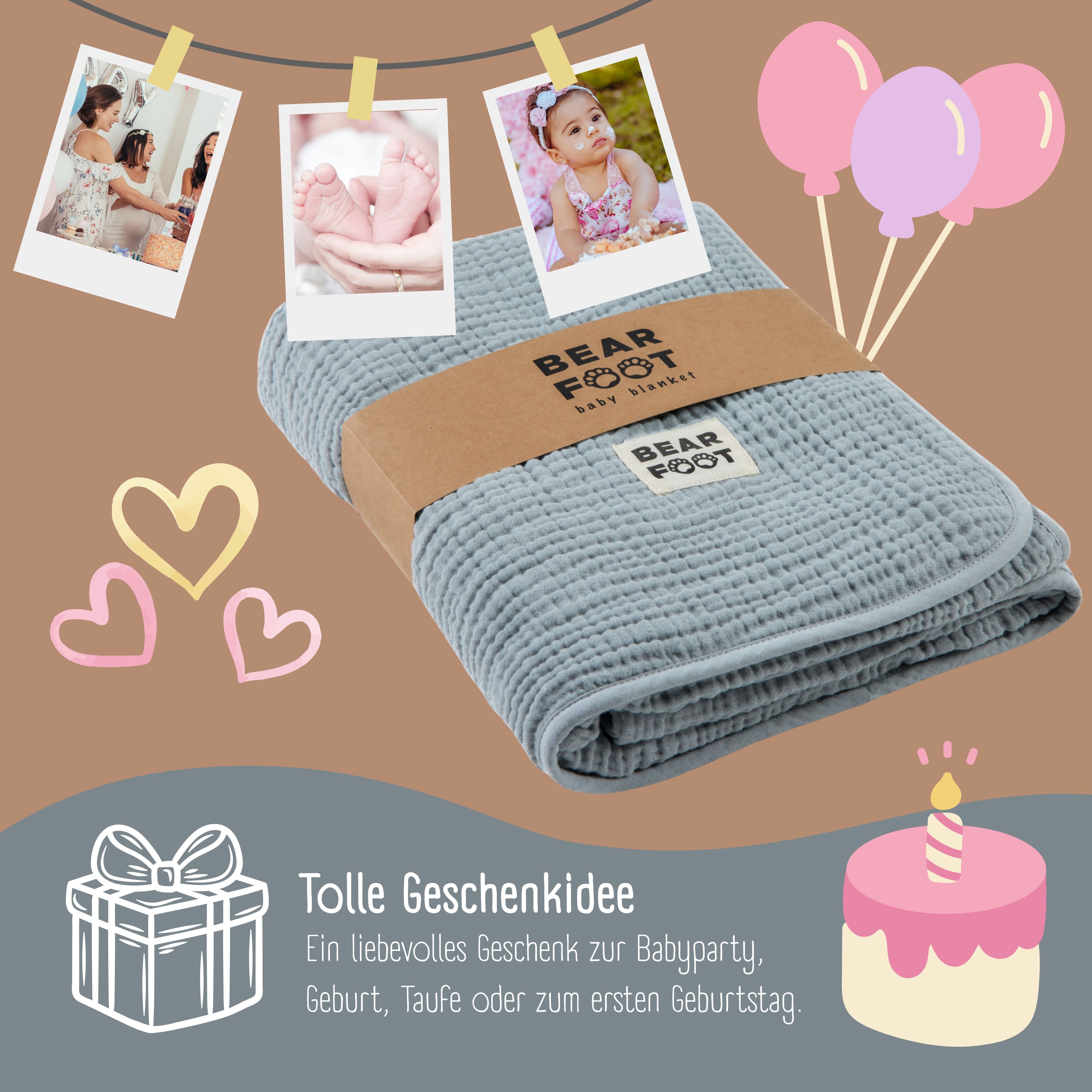 bearfoot-babydecken-musselin-fleecedecke-babydecke-grau-flauschig image 5