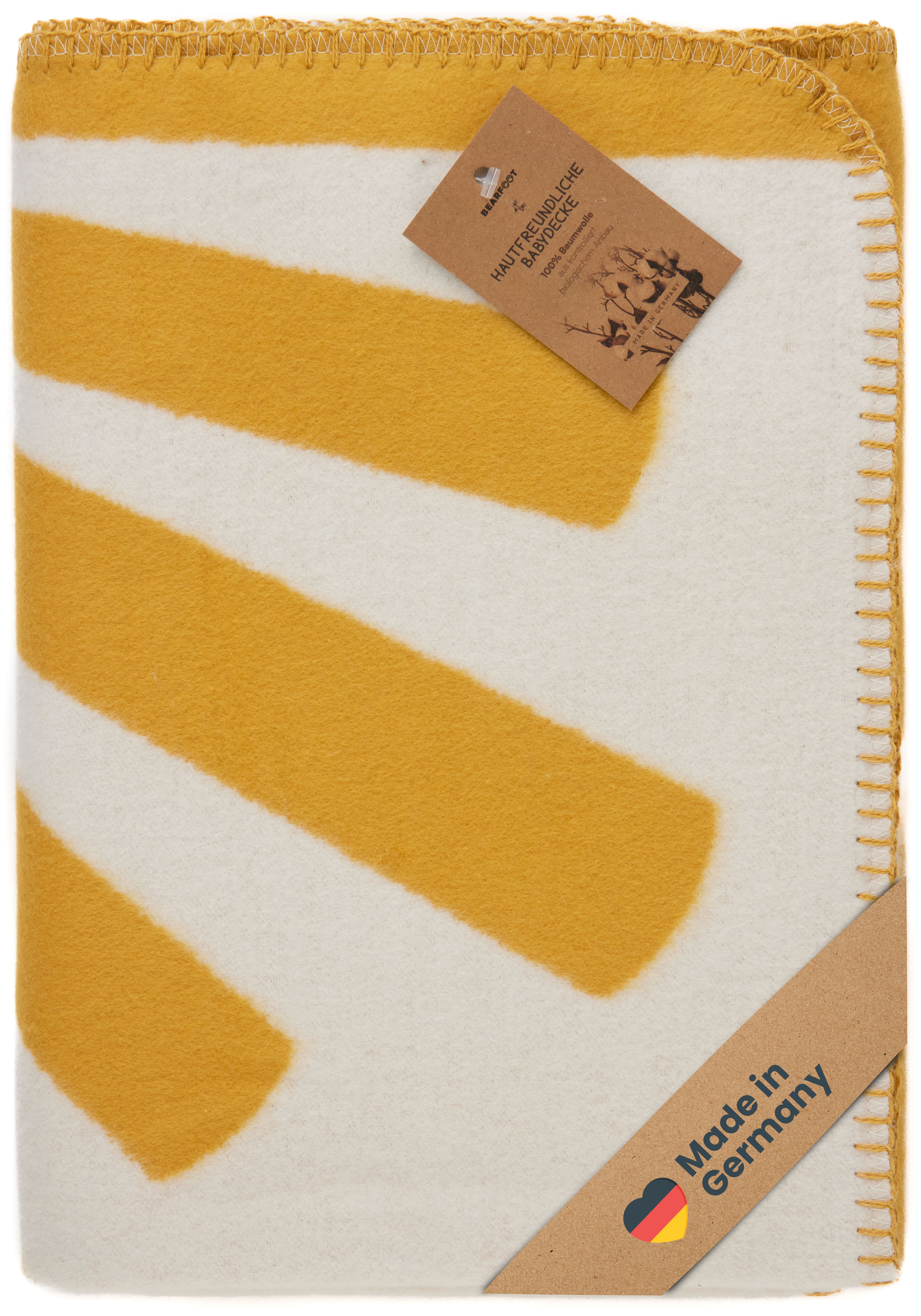 bearfoot-babydecken-babydecke-bio-baumwolle-sonne-gelb-100x75cm image 1
