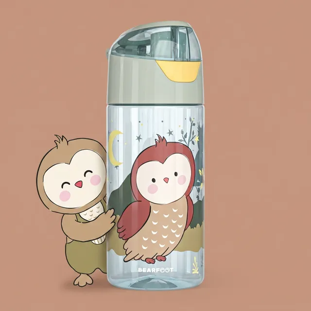 bearfoot-trinkflasche-eule-sage-450ml-wasserflasche-tritan image 1