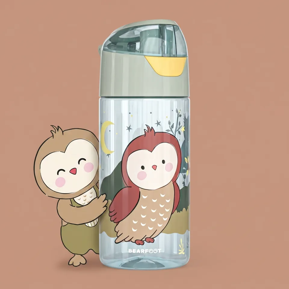 bearfoot-trinkflasche-eule-sage-450ml-wasserflasche-tritan image 1