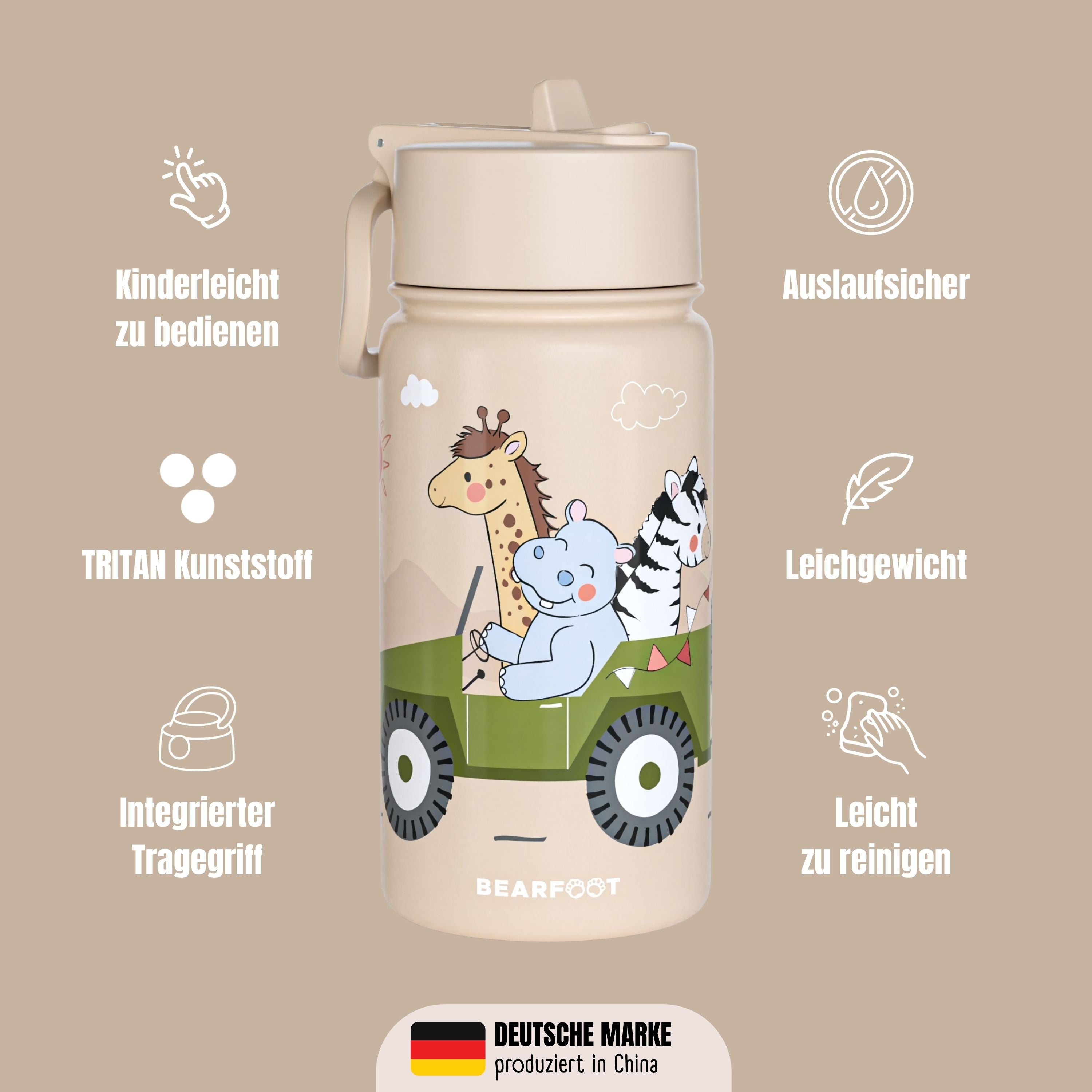 bearfoot-isolierflaschen-safari-trinkflasche-400-ml-edelstahl-braun image 4