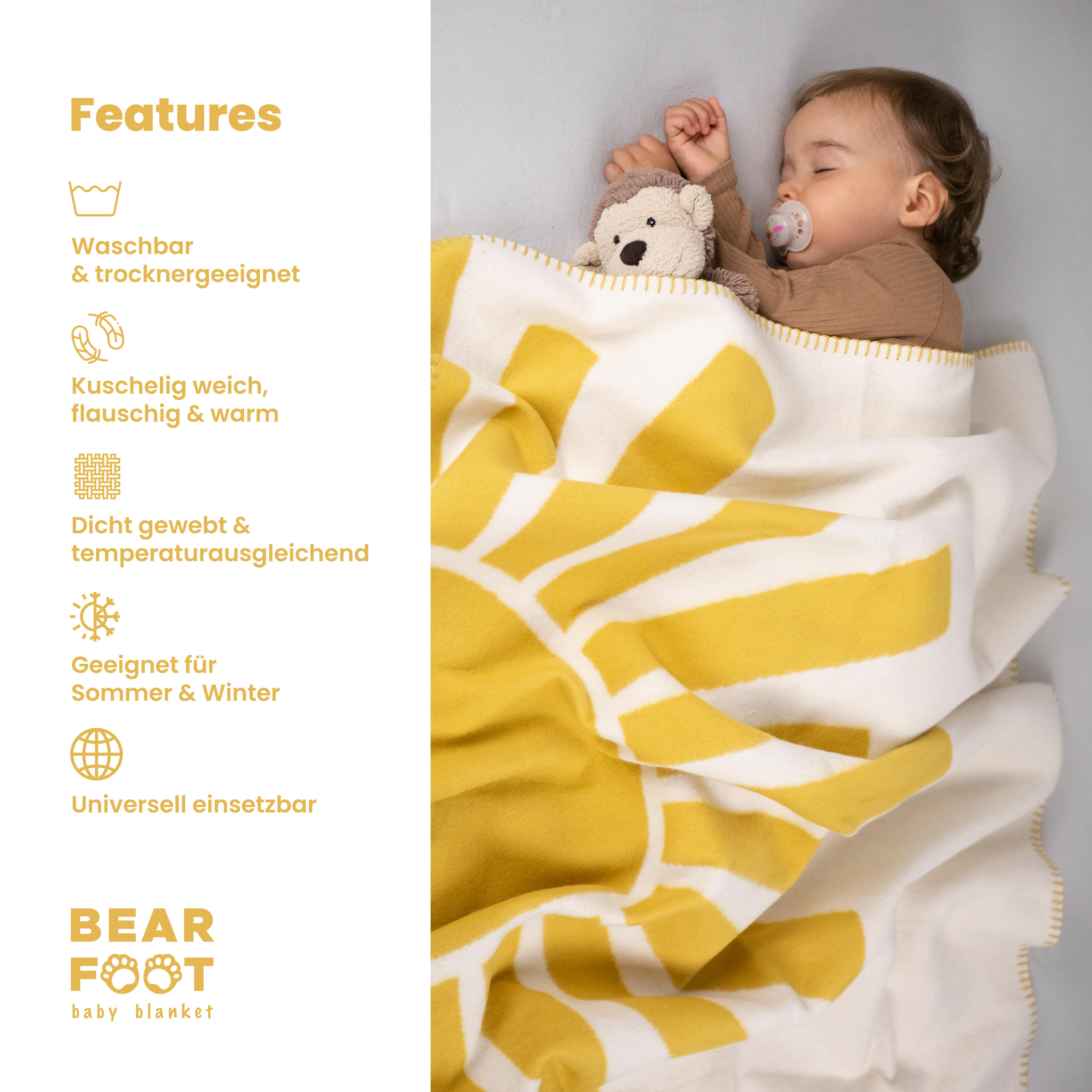 bearfoot-babydecken-babydecke-bio-baumwolle-sonne-gelb-100x75cm image 3