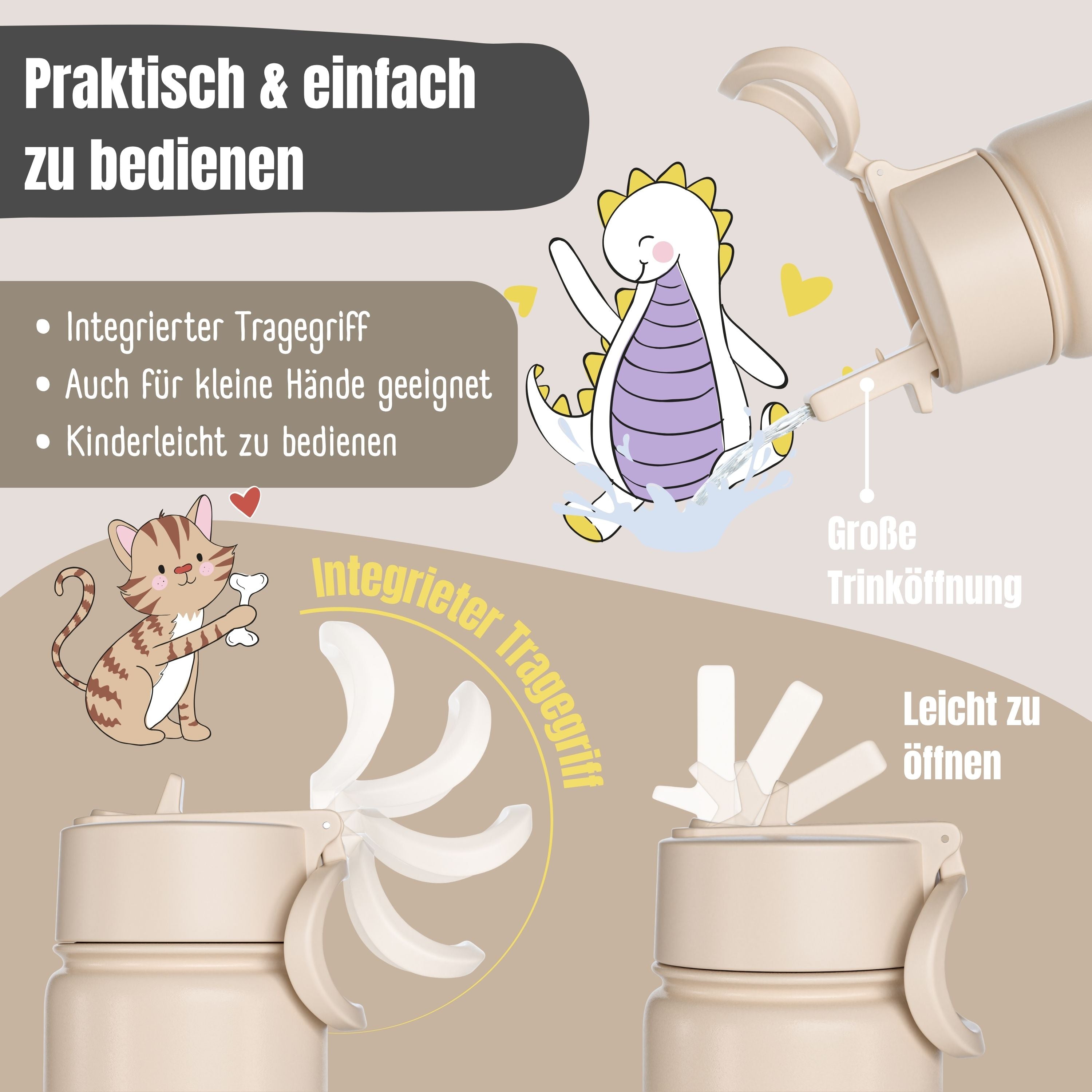 bearfoot-thermo-trinkflasche-krankenwagen-braun-400-ml-strohhalm image 5