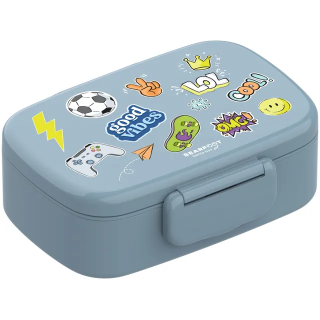 bearfoot-bento-brotdose-kinder-sticker-blau-mit-f-chern image 1