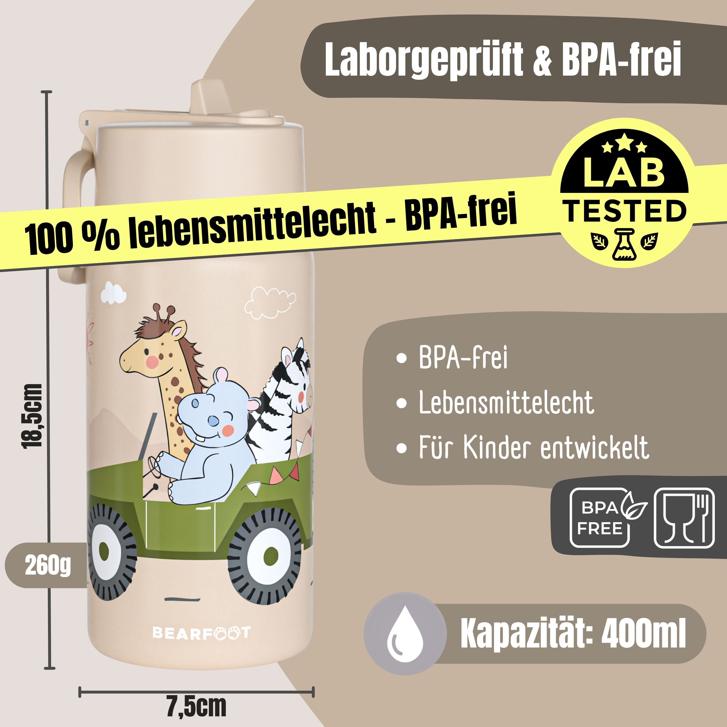 bearfoot-isolierflaschen-safari-trinkflasche-400-ml-edelstahl-braun image 5