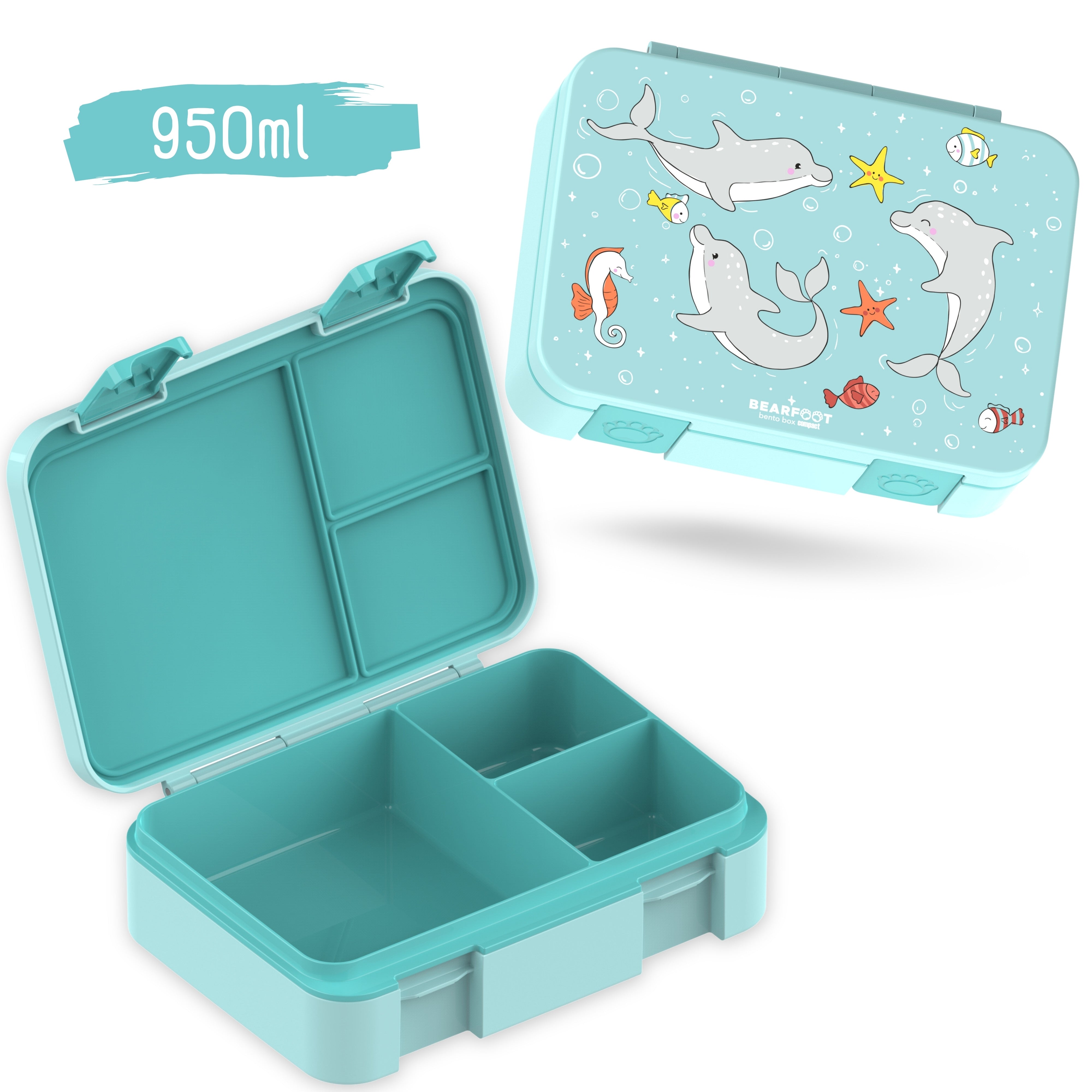 bearfoot-brotdosen-bento-box-compact-950ml-delfin-f-cher image 2